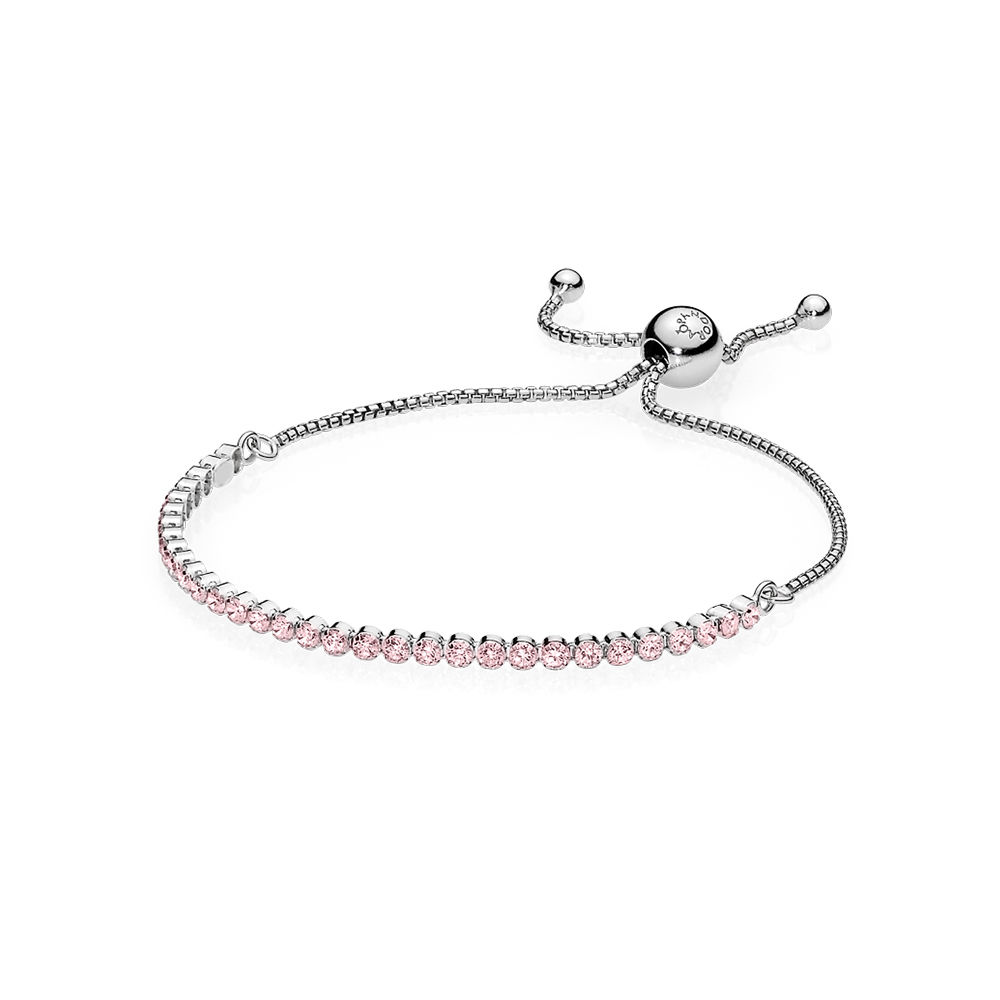 PANDORA Flexibele Armband Roze Glinsterende Stenen 590524PCZ