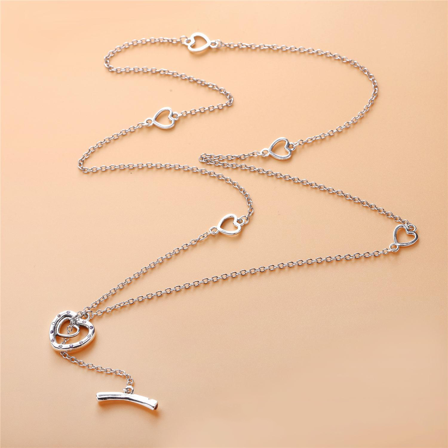 Pandora Zilveren Twee Harten Ketting 397246Nrpmx