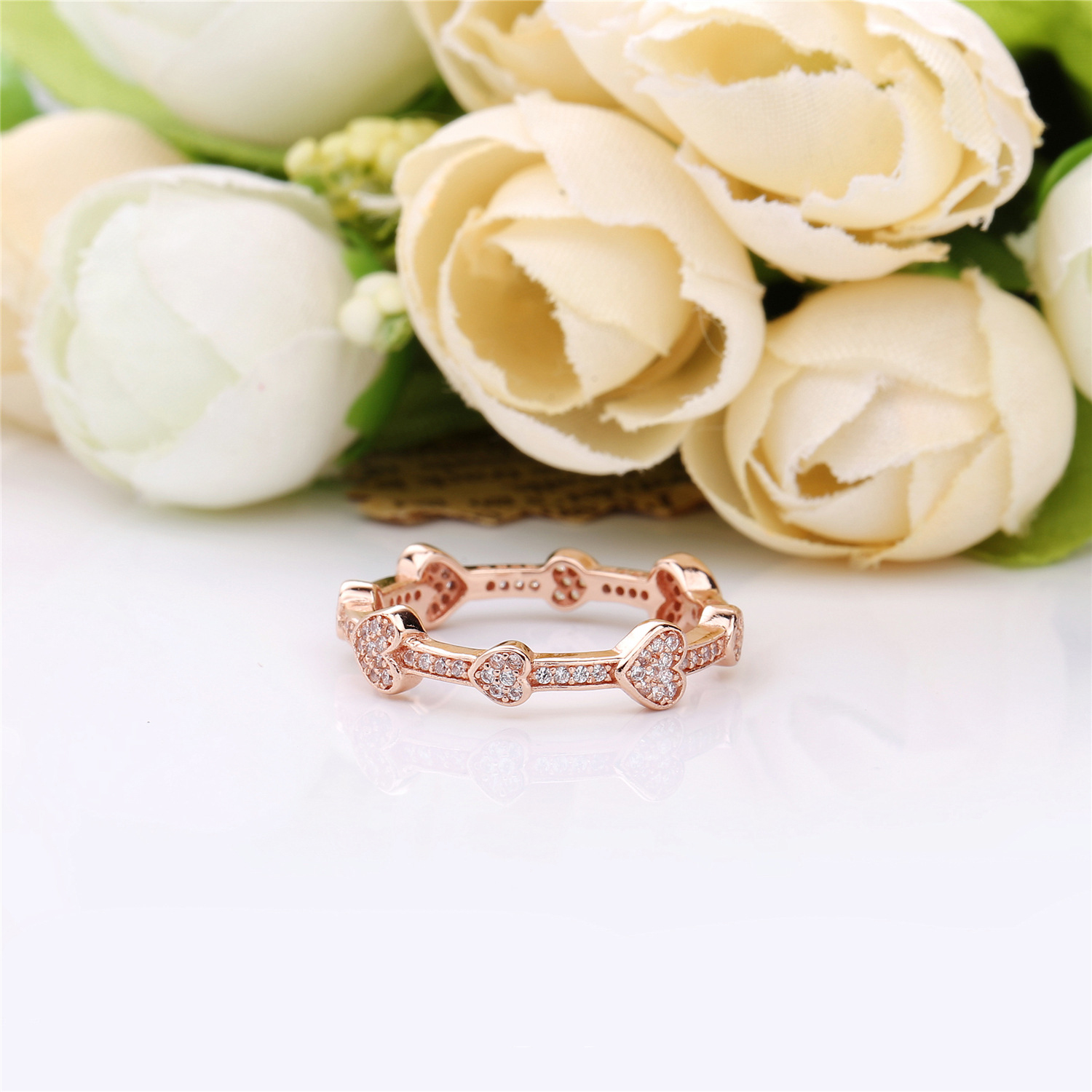 Pandora Rose Alluring Hearts Ring 187729CZ