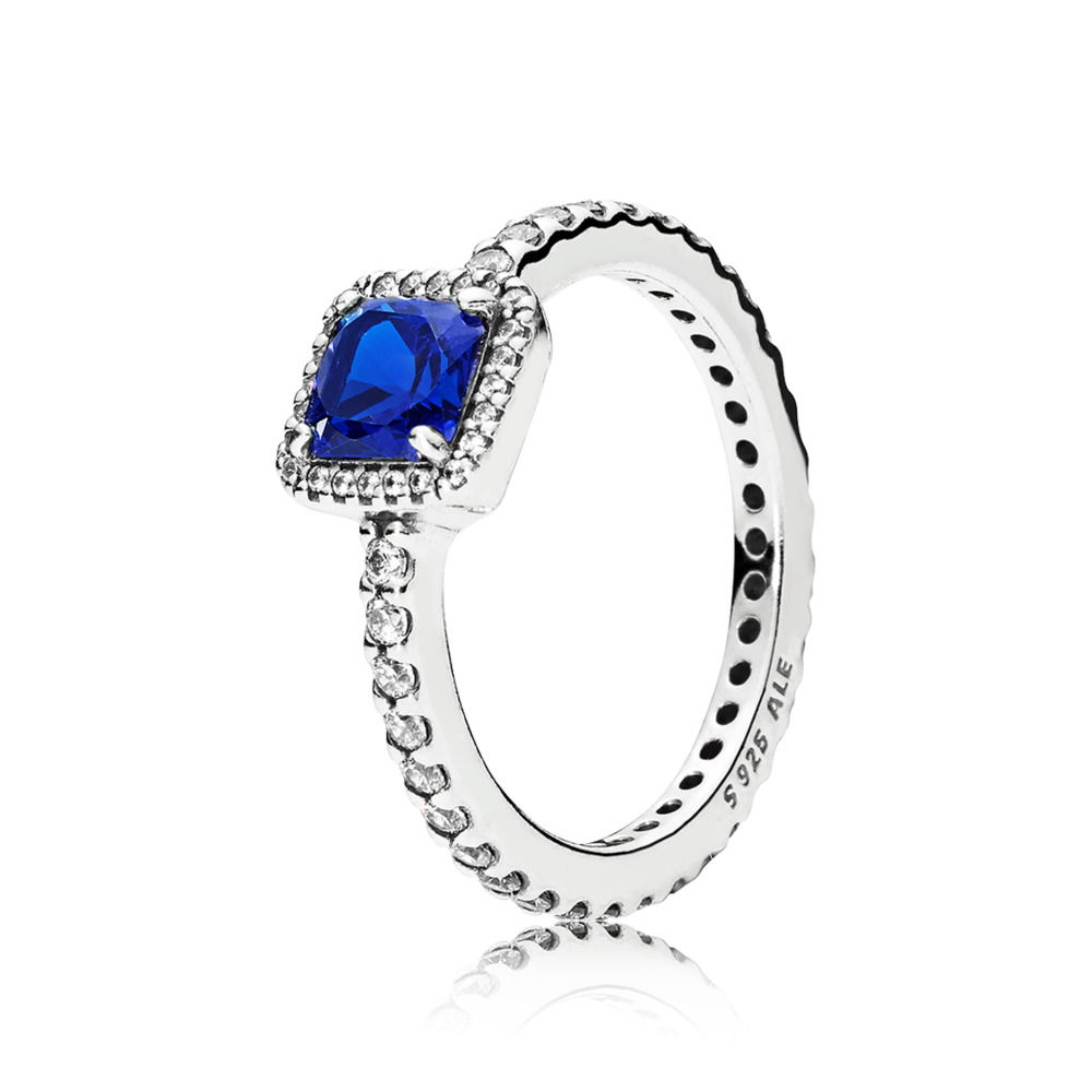 PANDORA Ring Tijdloze Elegantie Blauw 190947NBT