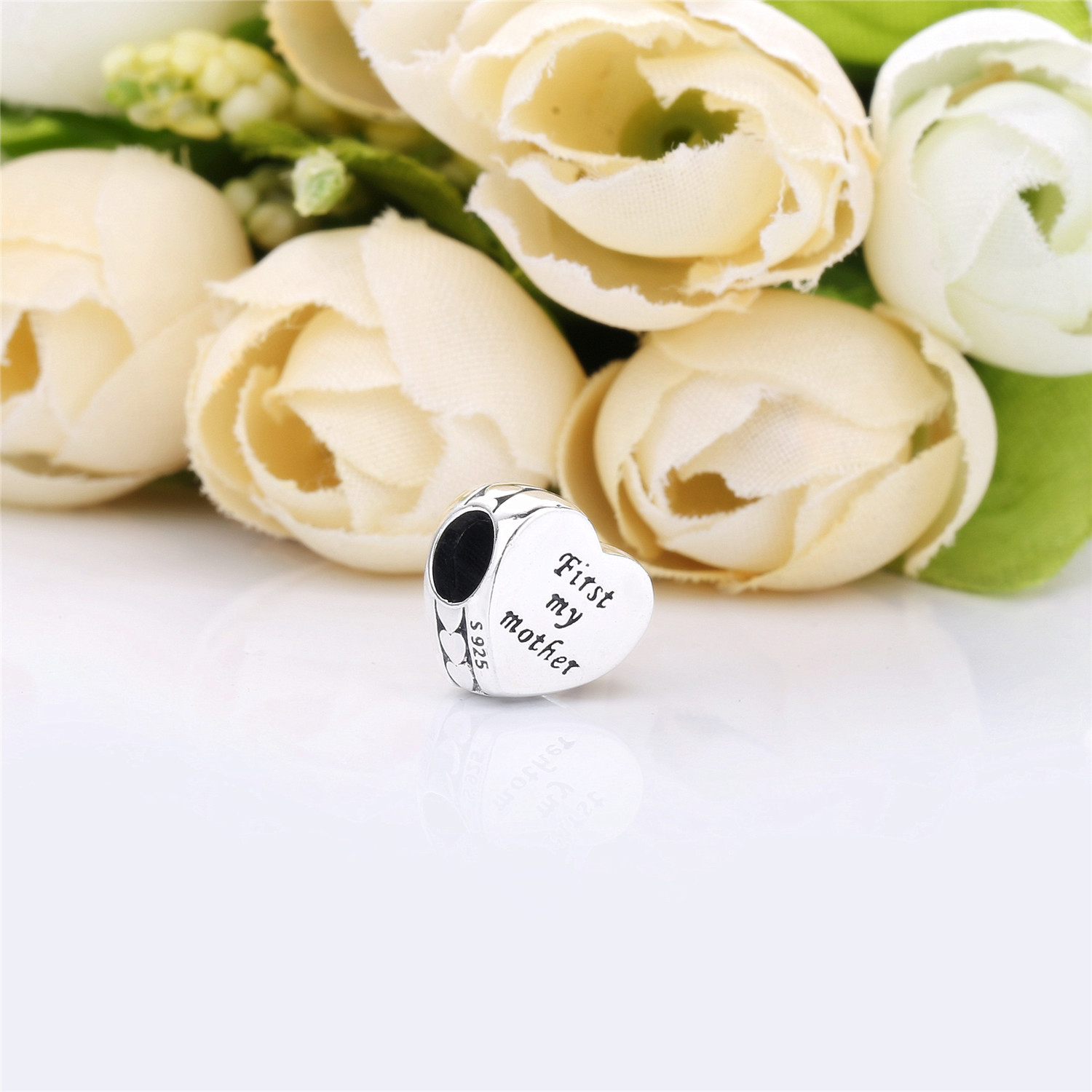 Pandora Zilveren "First My Mother" Hart Bedel 791518