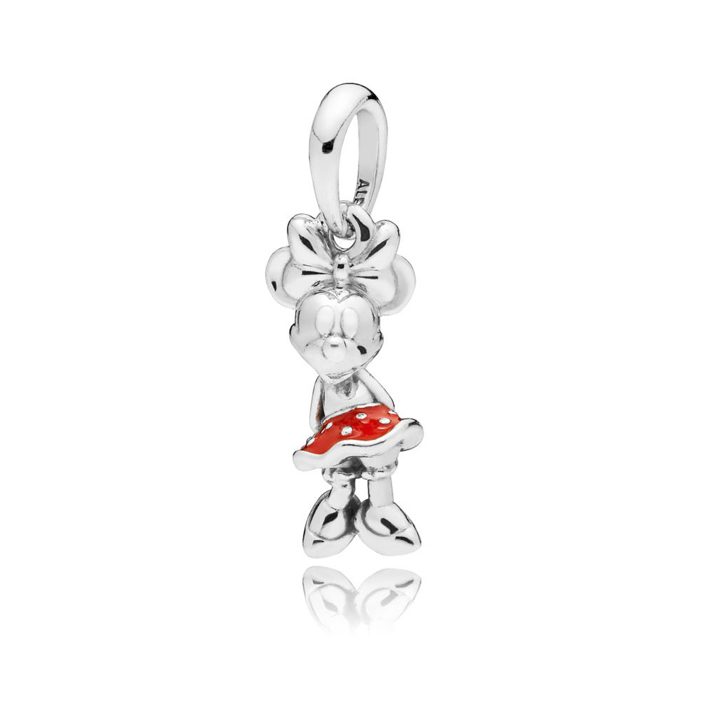 Pandora Zilveren Minnie'S Polka Dot Rode Jurk Hanger 397768En09