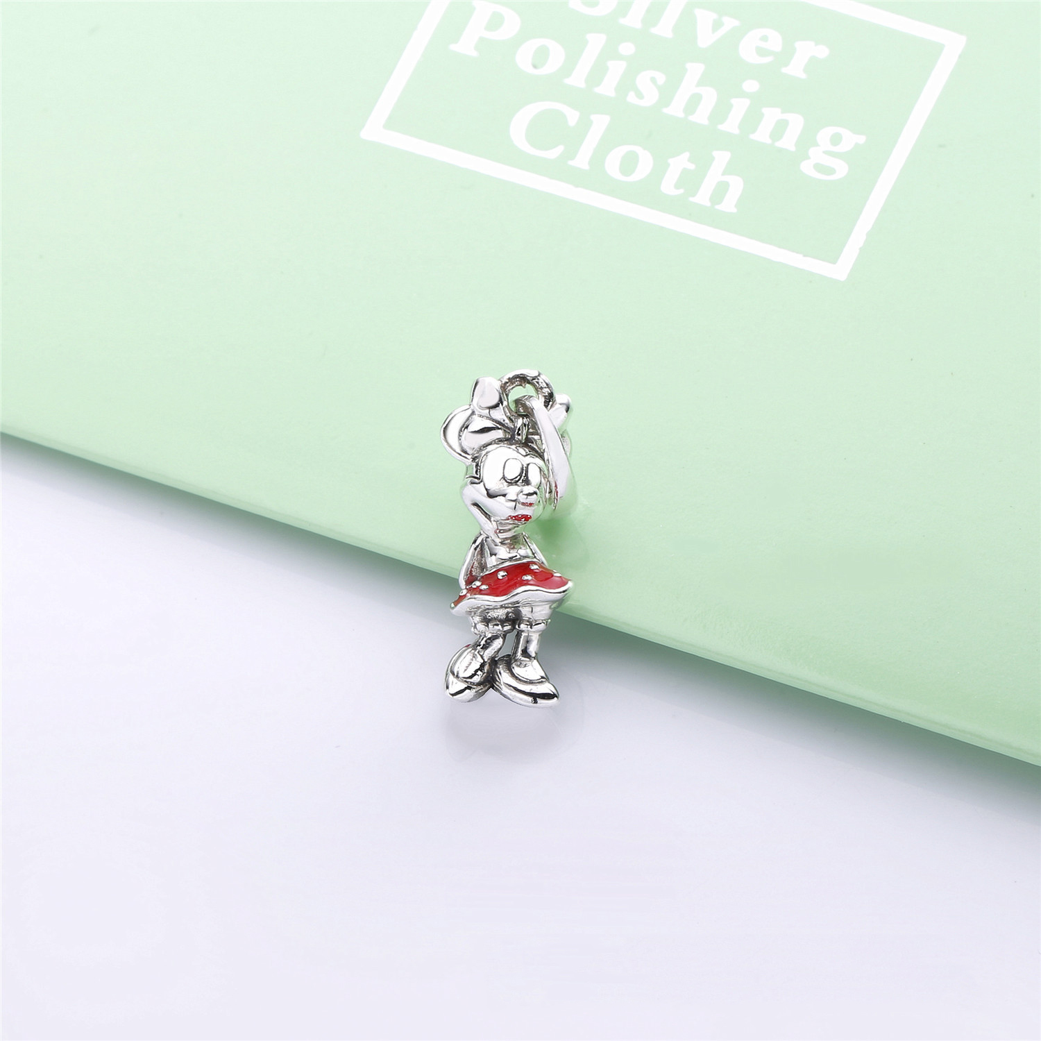 Pandora Zilveren Minnie'S Polka Dot Rode Jurk Hanger 397768En09