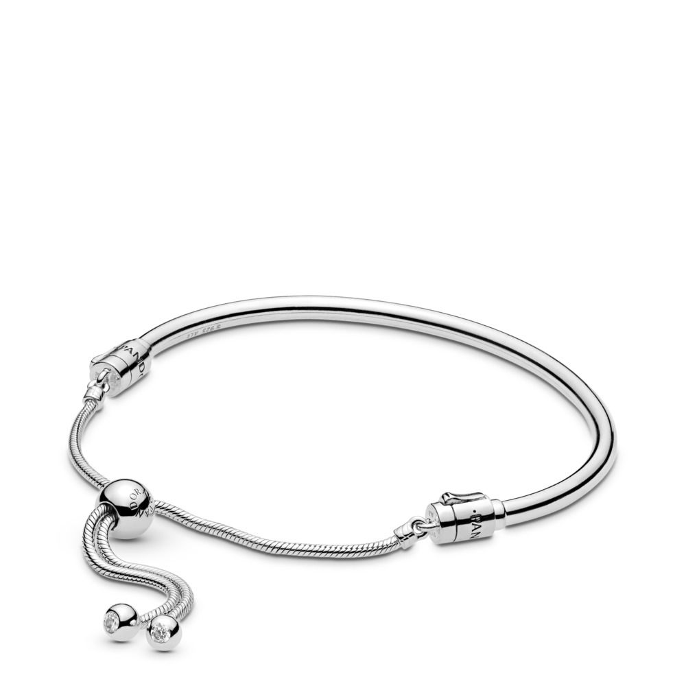 Pandora Moments Silver Sliding Bangle - 597953CZ