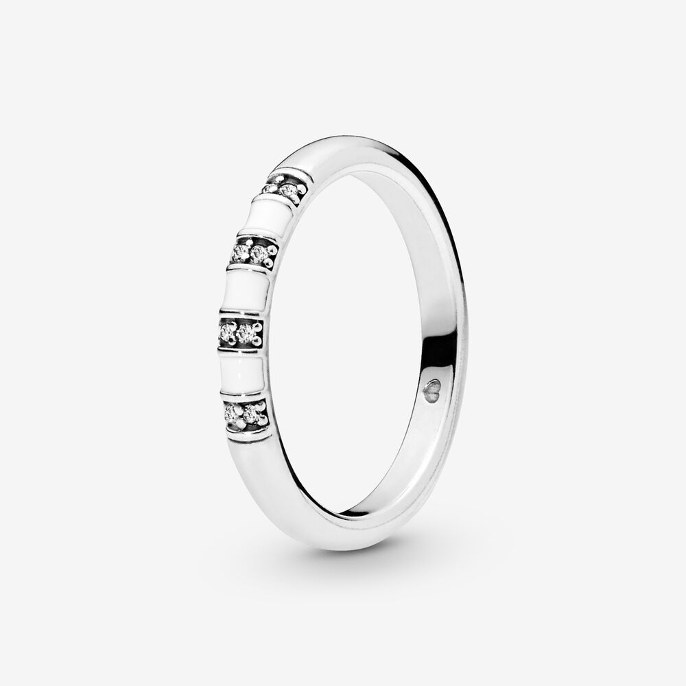 Pandora Witte Strepen Ring 198052CZ