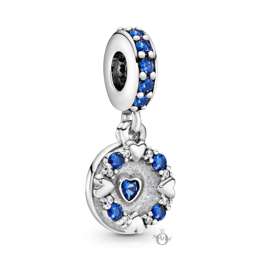 Pandora Blauwe Sprankelende Harten Hangende Bedel 798472C01