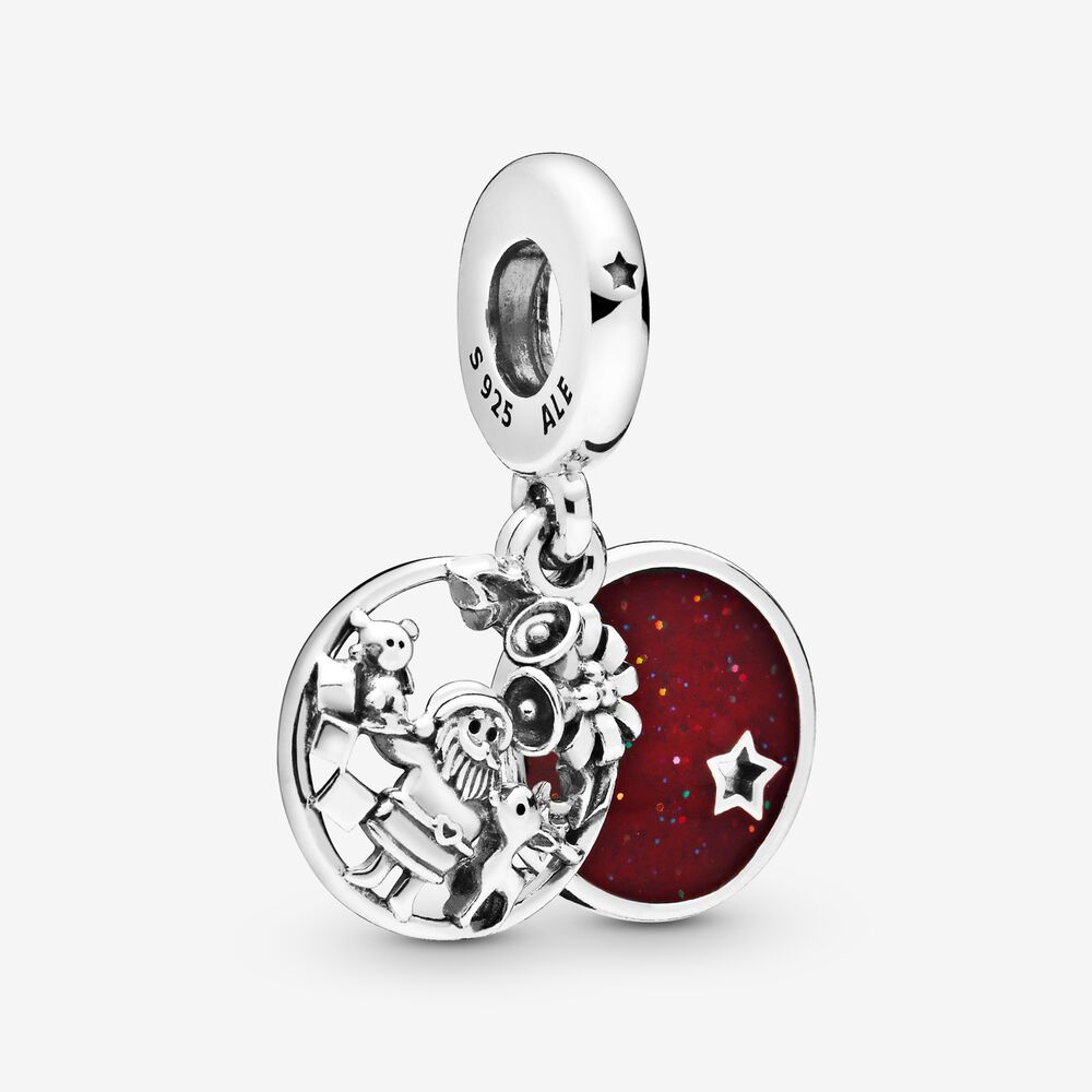 Pandora Kerstman Hangende Bedel Met Tekst Love Peace Joy 798468C01