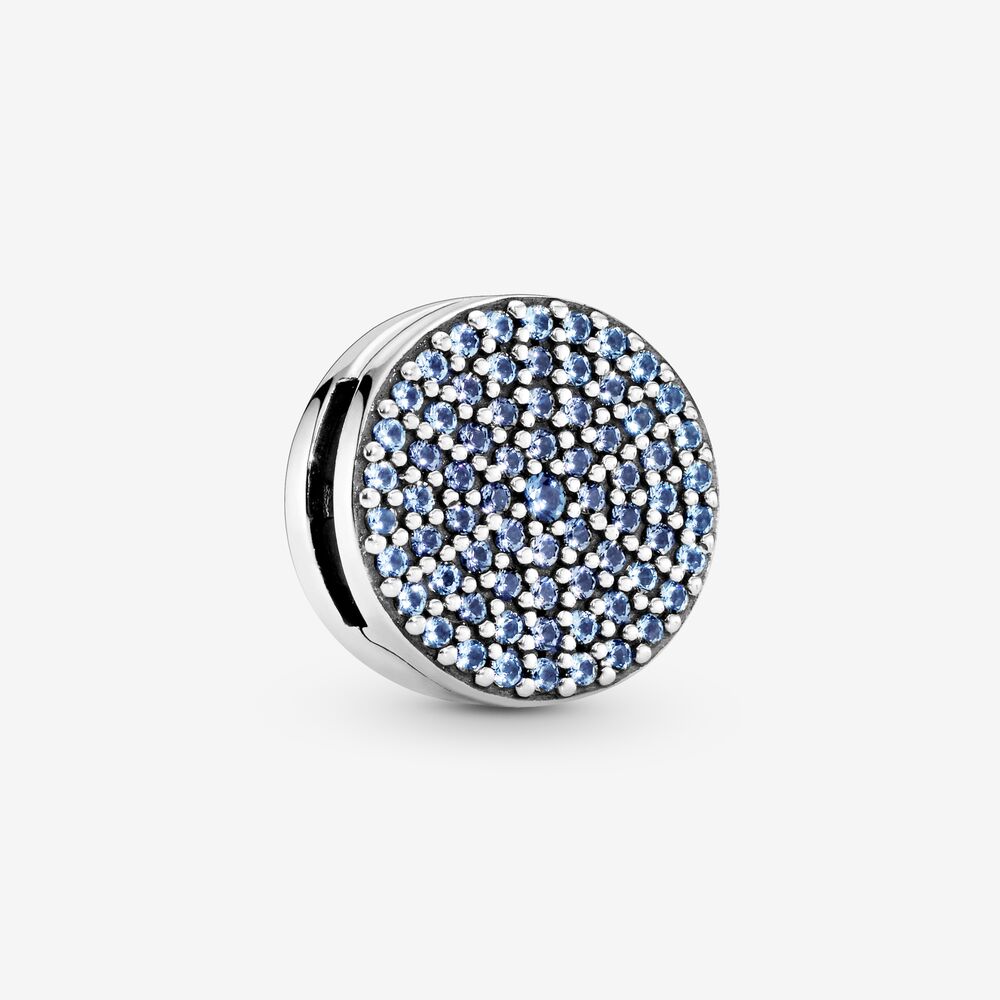 Pandora Ronde Blauwe Pavé Clip Bedel 797583C01