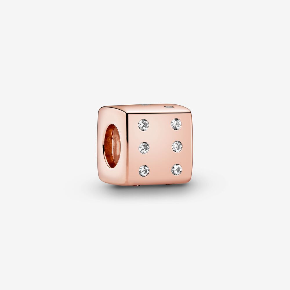 PANDORA Dazzling Dobbelsteen 14K Roségoud Bedel 781269C01