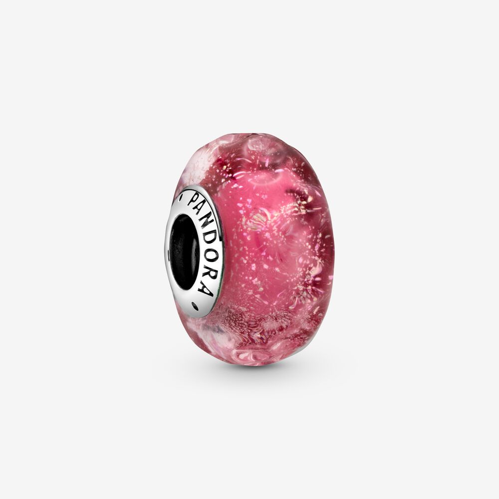 PANDORA Golvende Fancy Roze Muranoglazen Bedel 798872C00