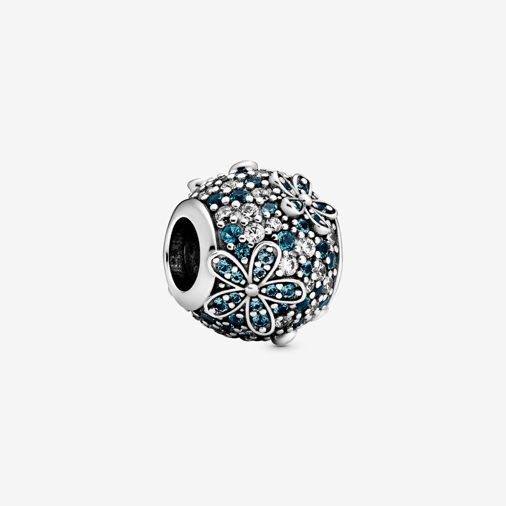 PANDORA Groenblauw Pavé Madeliefje Bedel 798797C01