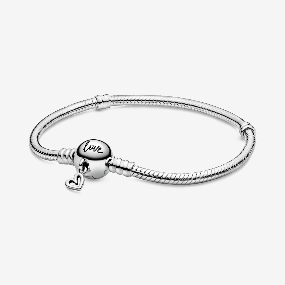 PANDORA Moments Vrije Hand Hart Sluiting Slangenschakel Armband 598698C00