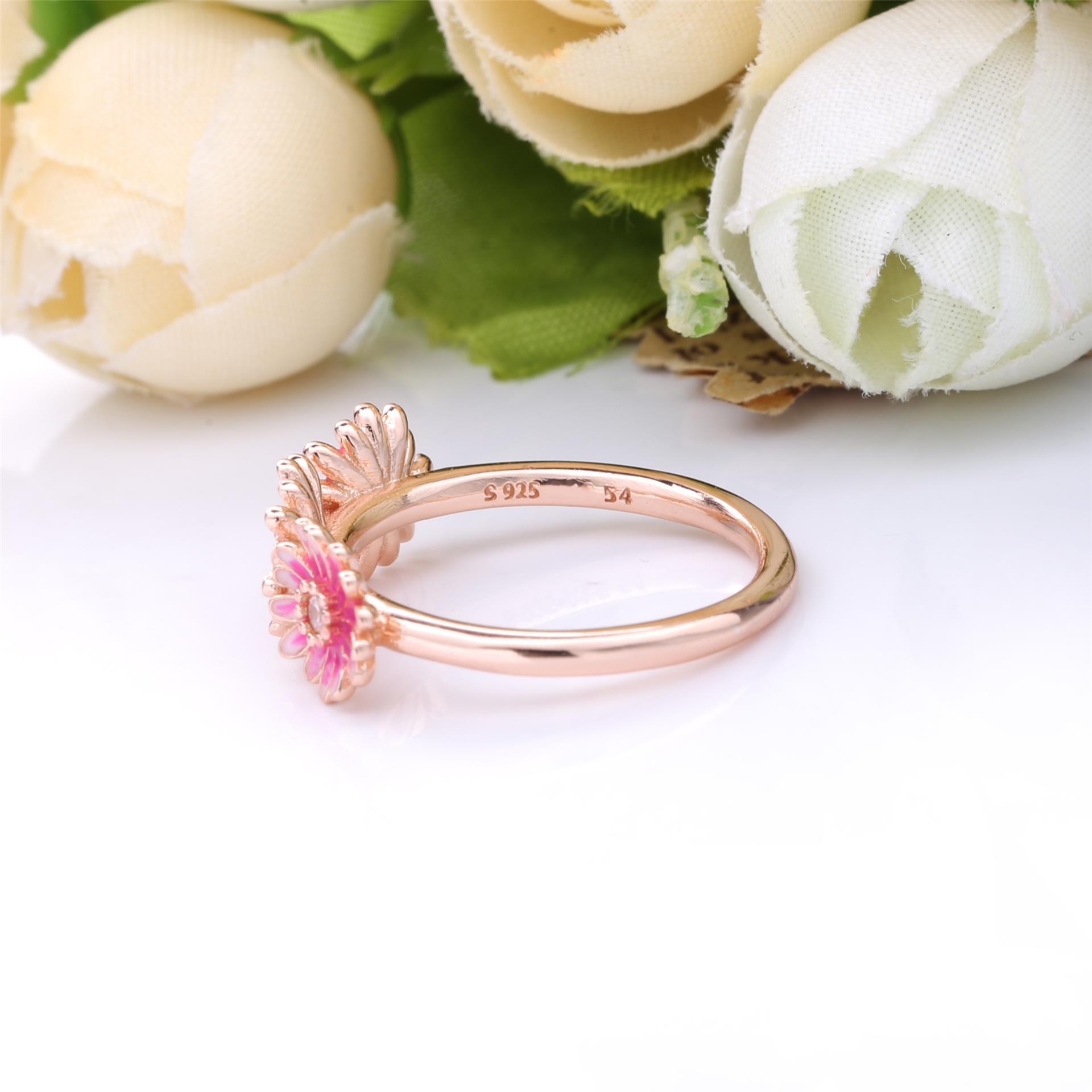 PANDORA Roze Madeliefjes Trio Ring 188792C01