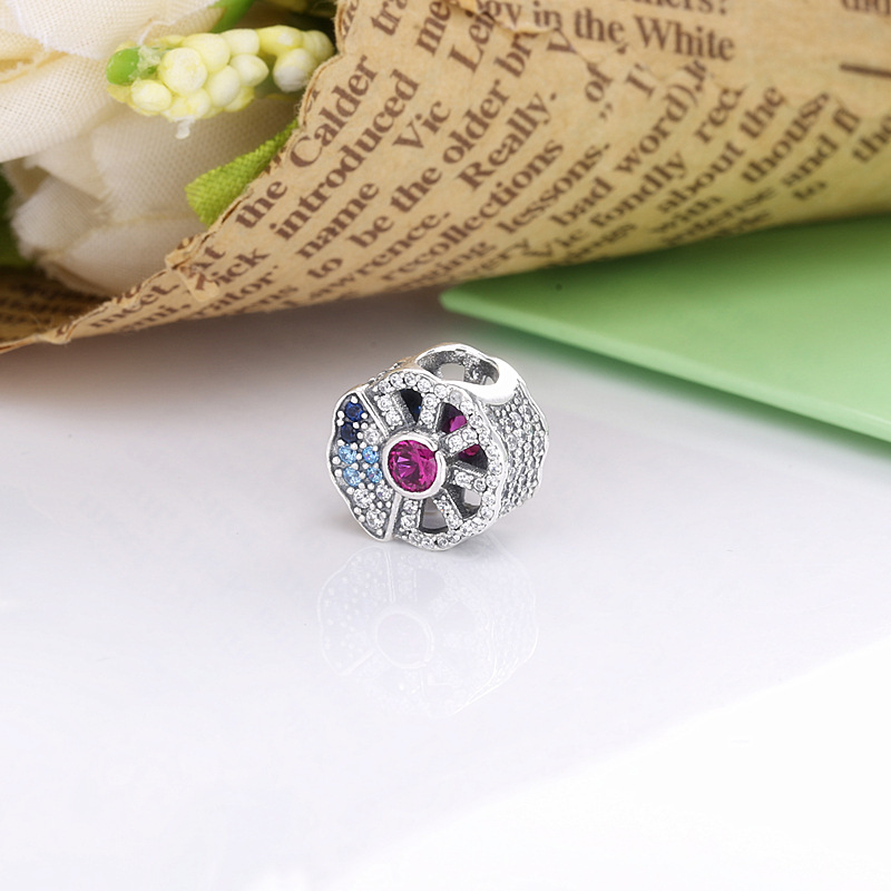 PANDORA Blue Pink Fan Bedel - 798178CZMX