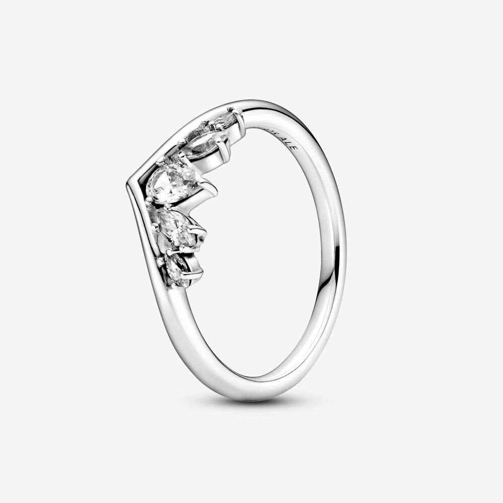 PANDORA Glinsterende Peer & Marquise Wishbone-ring - 199109C01