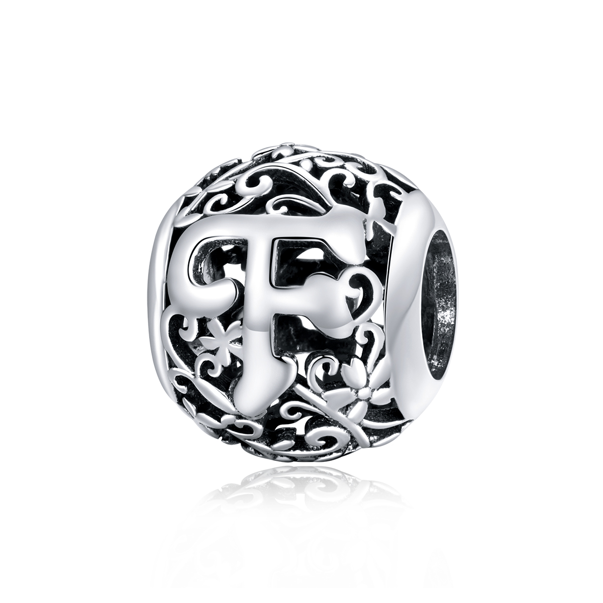 Pandora Style Opengewerkte bloemenletter F Bedel - SCC1444-F