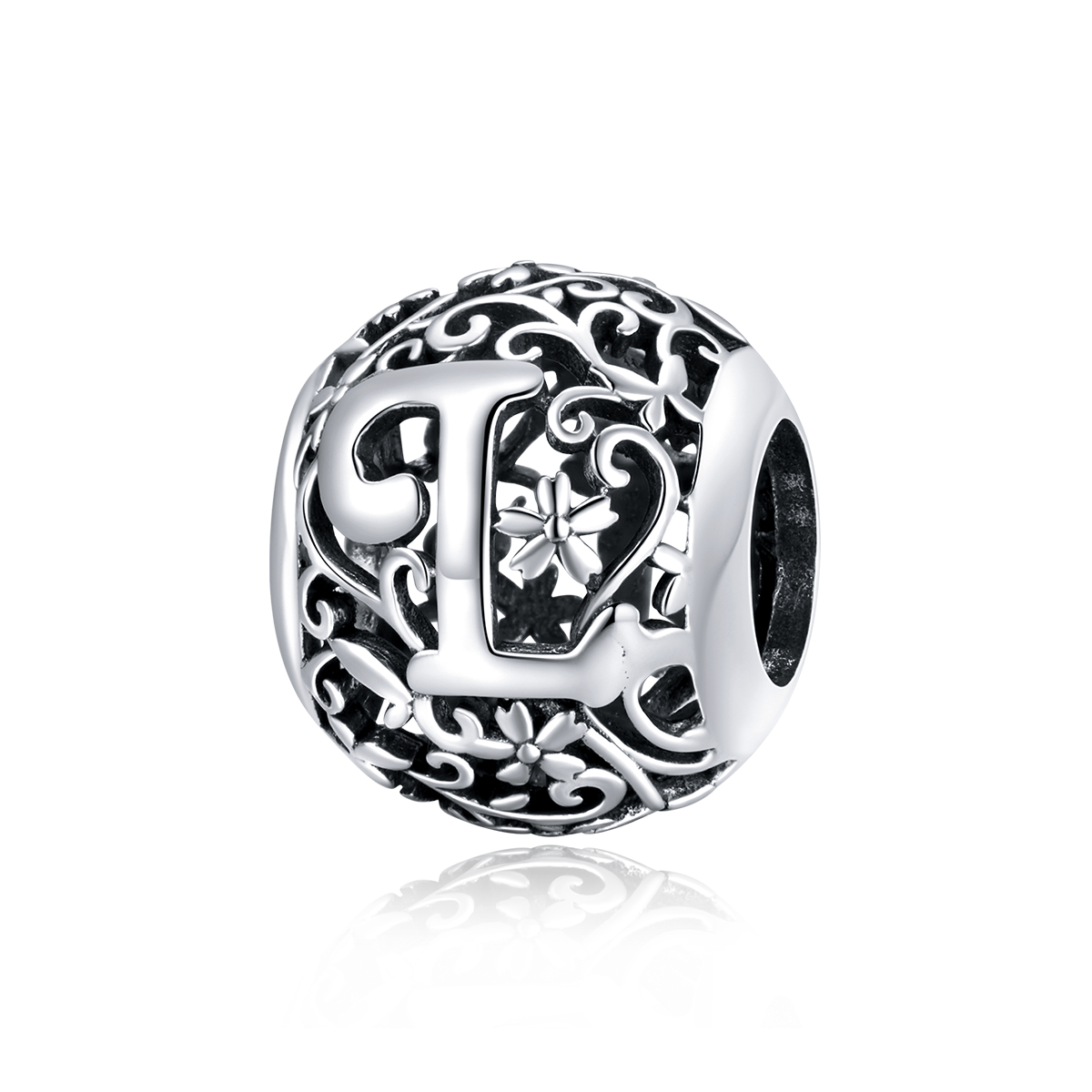 Pandora Style Opengewerkte bloemenletter L Bedel - SCC1444-L