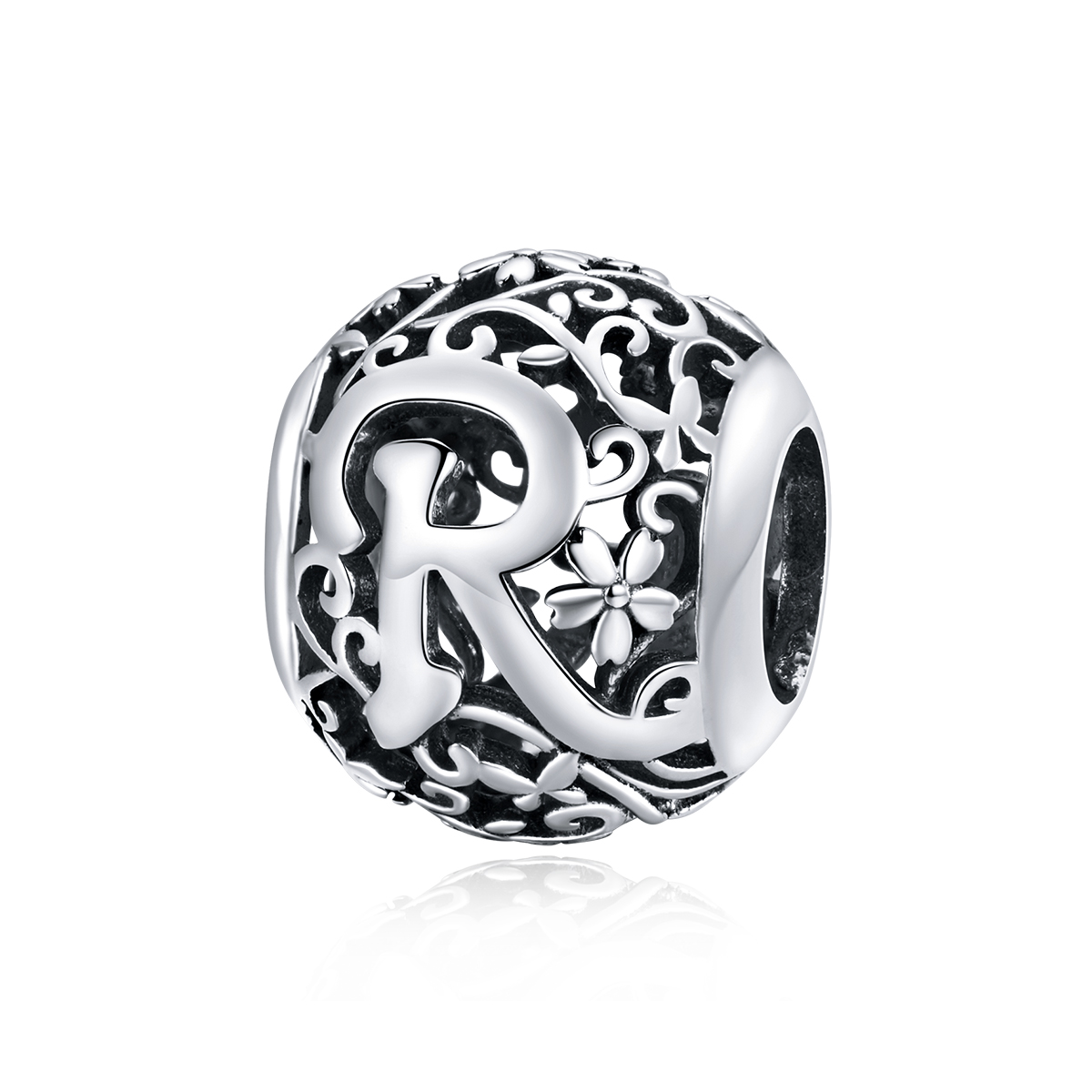 Pandora Style Opengewerkte bloemenletter R Bedel - SCC1444-R