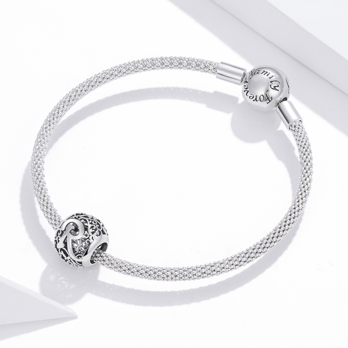 Pandora Style Opengewerkte bloemenletter R Bedel - SCC1444-R