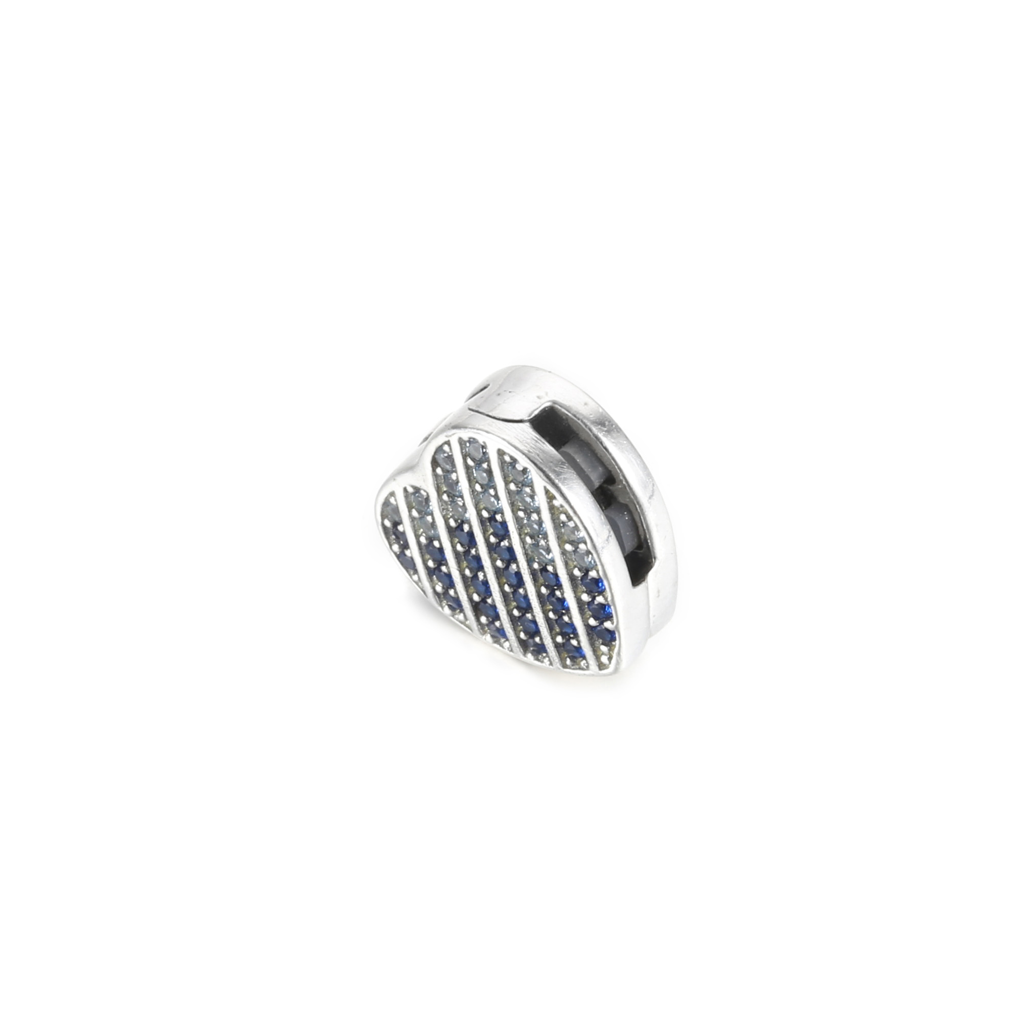 PANDORA Blauw Pavé Hart Clip Bedel - 799346C01