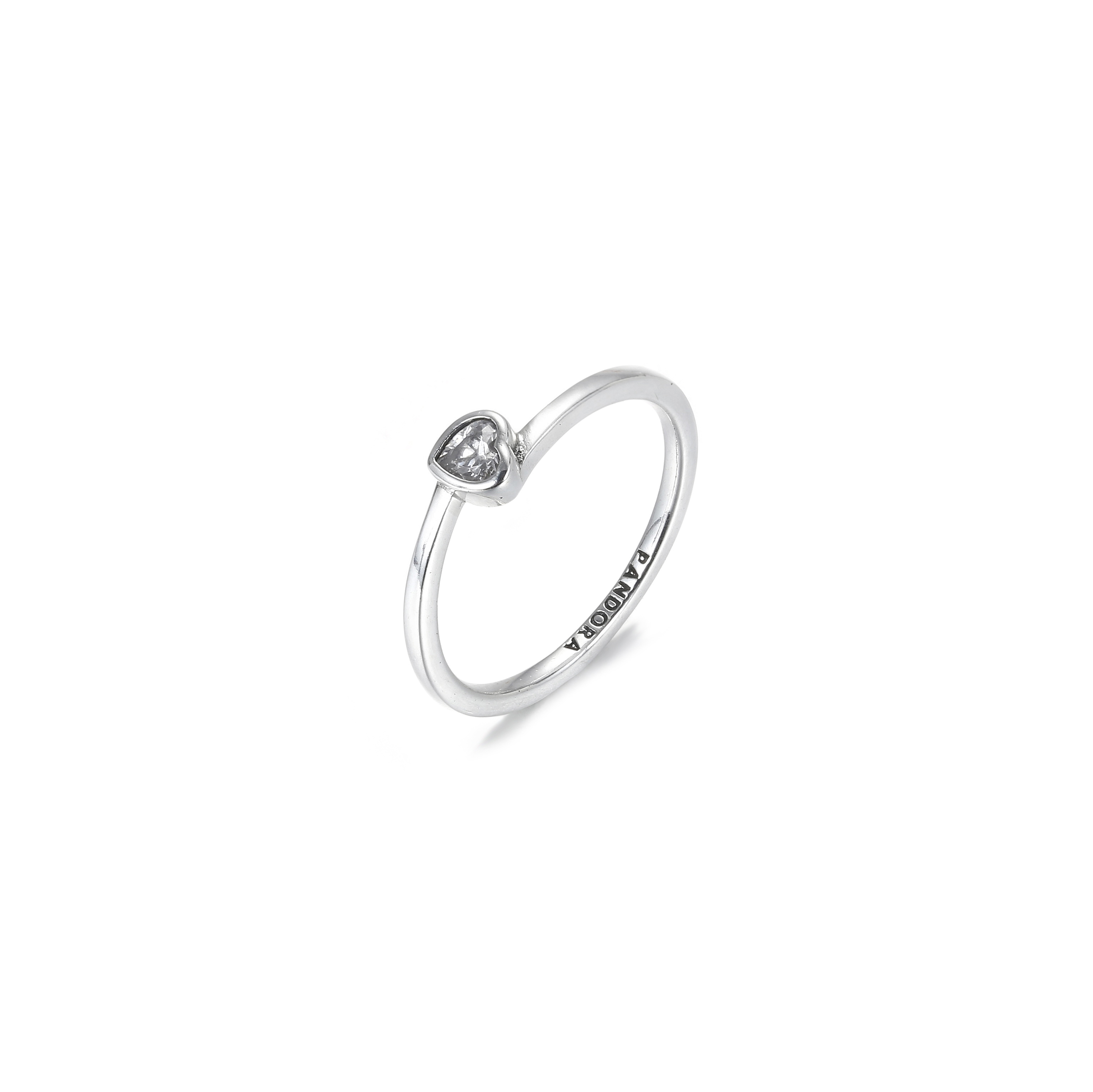 PANDORA Clear Tilted Heart Solitaire Ring - 199267C02