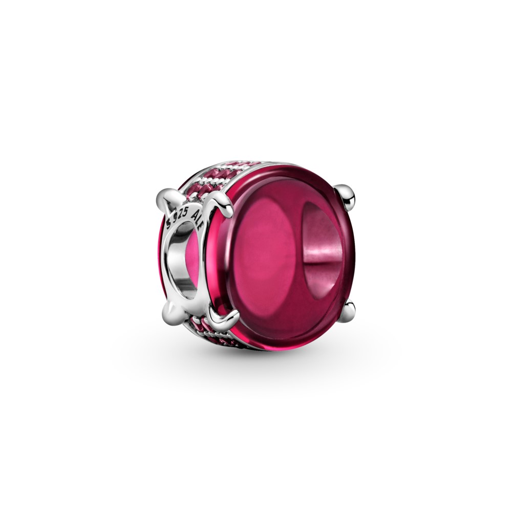 PANDORA Fuchsia Rose Oval Cabochon Bedel - 799309C01