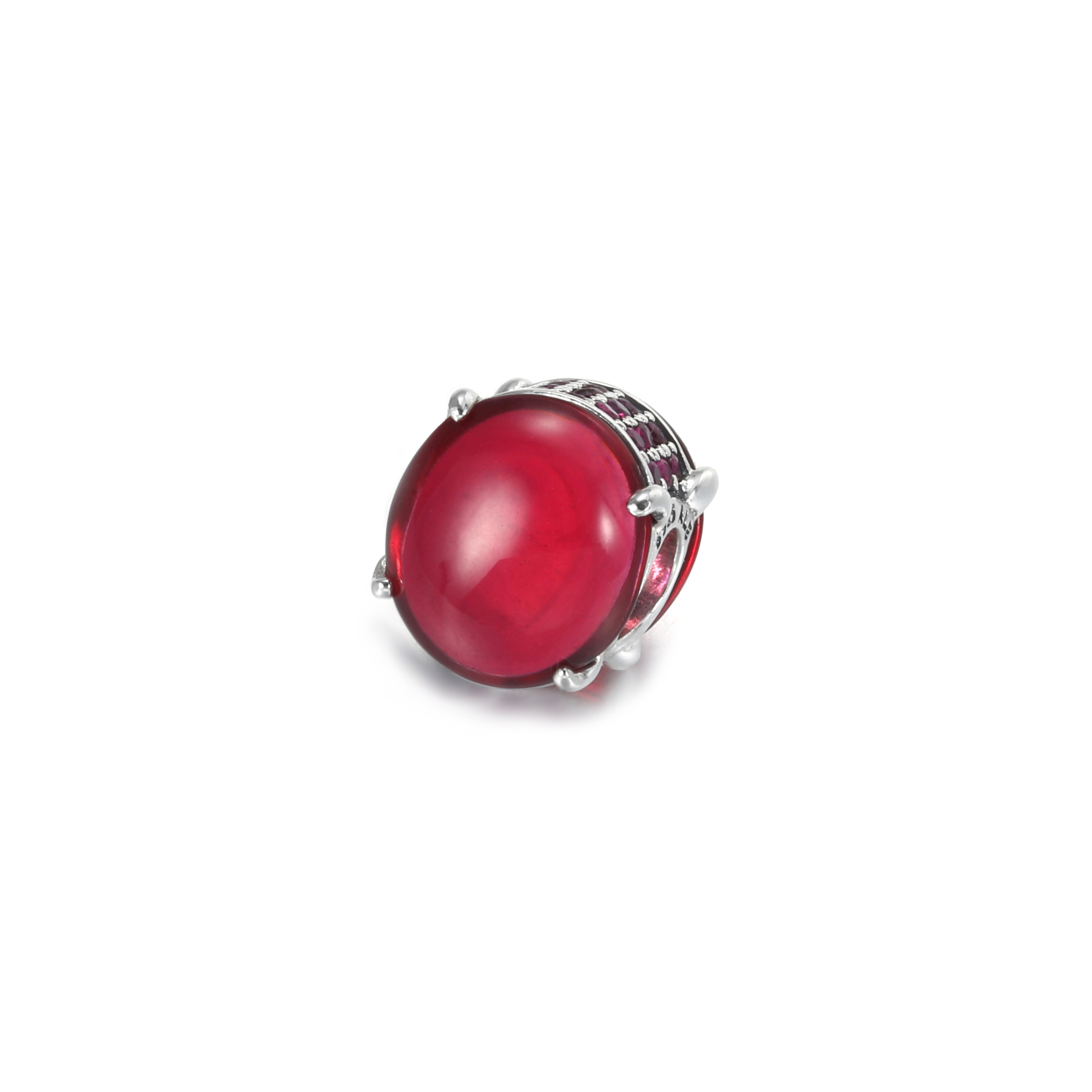 PANDORA Fuchsia Rose Oval Cabochon Bedel - 799309C01