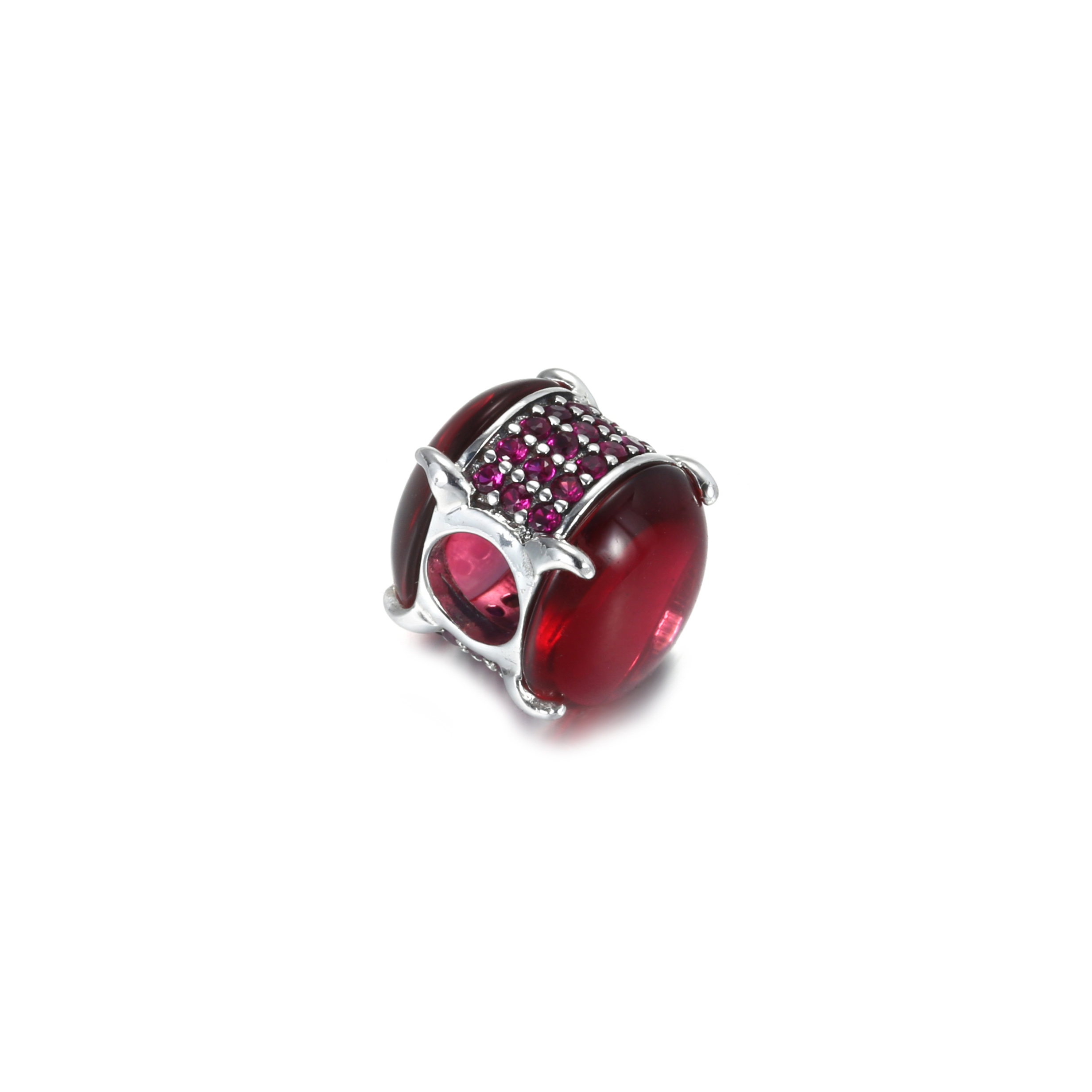 PANDORA Fuchsia Rose Oval Cabochon Bedel - 799309C01