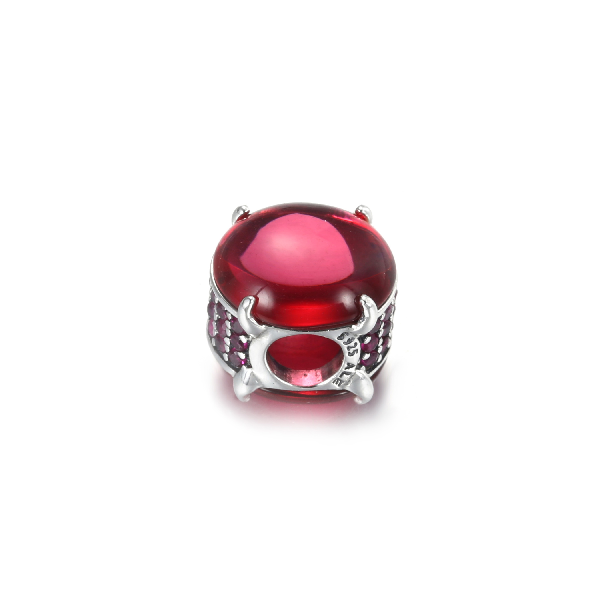 PANDORA Fuchsia Rose Oval Cabochon Bedel - 799309C01