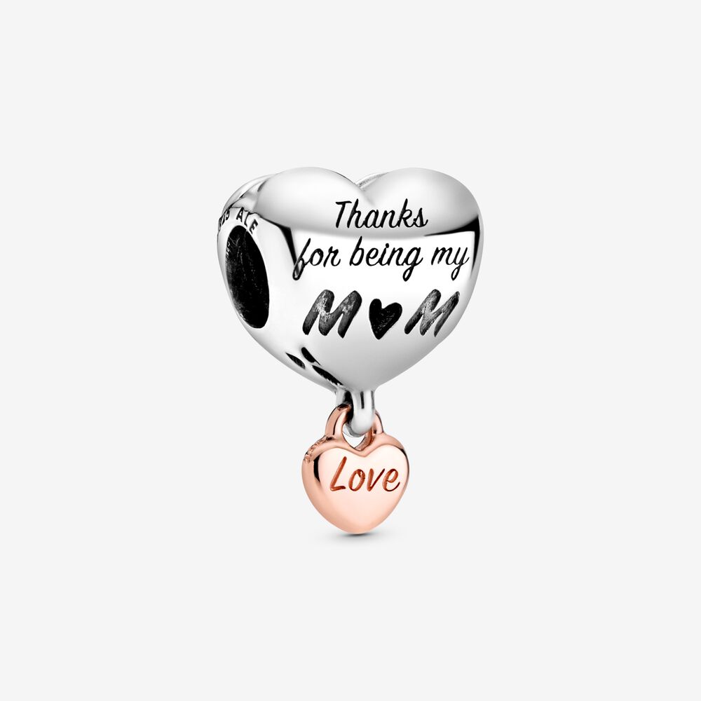 PANDORA Hart Bedel met Tekst 'Love You Mum' - 788830C00