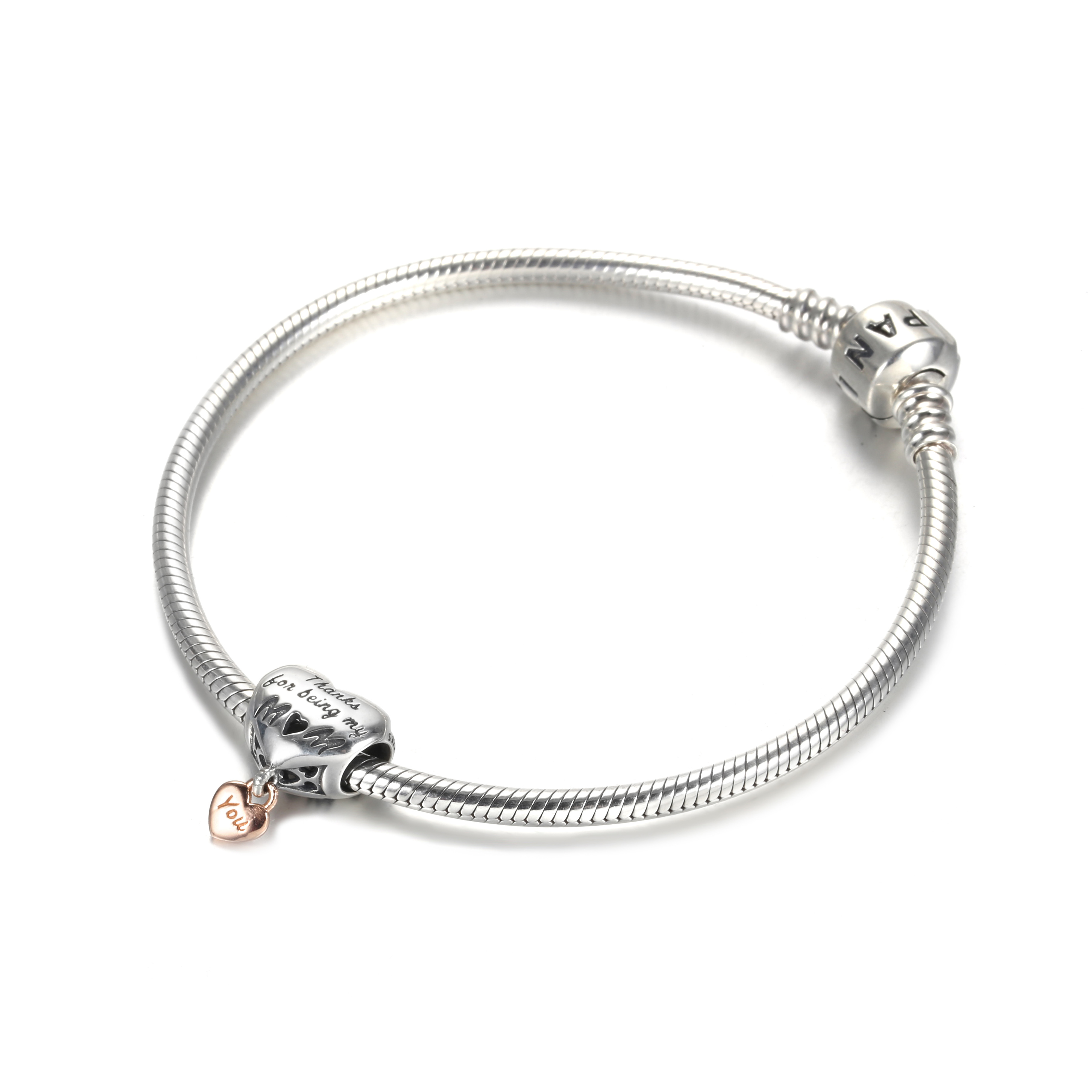 PANDORA Hart Bedel met Tekst 'Love You Mum' - 788830C00