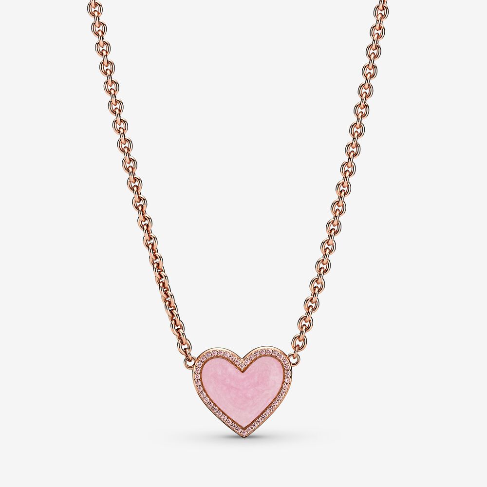 PANDORA Het roze Hart van de Werveling Ketting - 389279C01