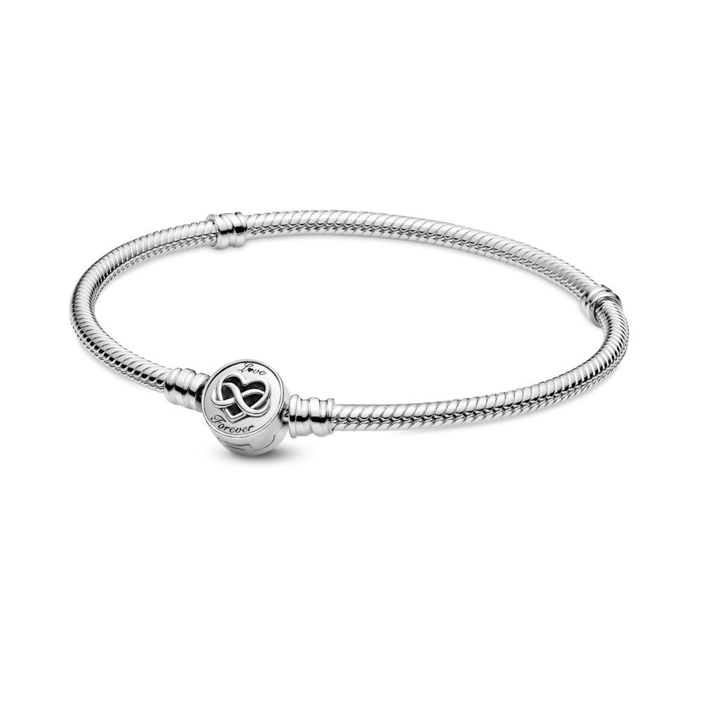 Pandora Moments Heart Infinity Clasp Snake Chain Bracelet - 599365C00