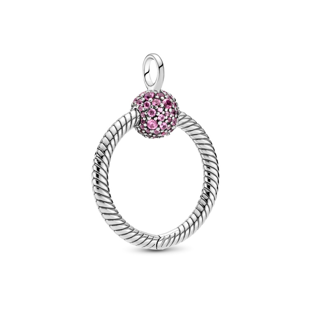 Pandora Moments Small Pink Pavé O Pendant - 399097C02