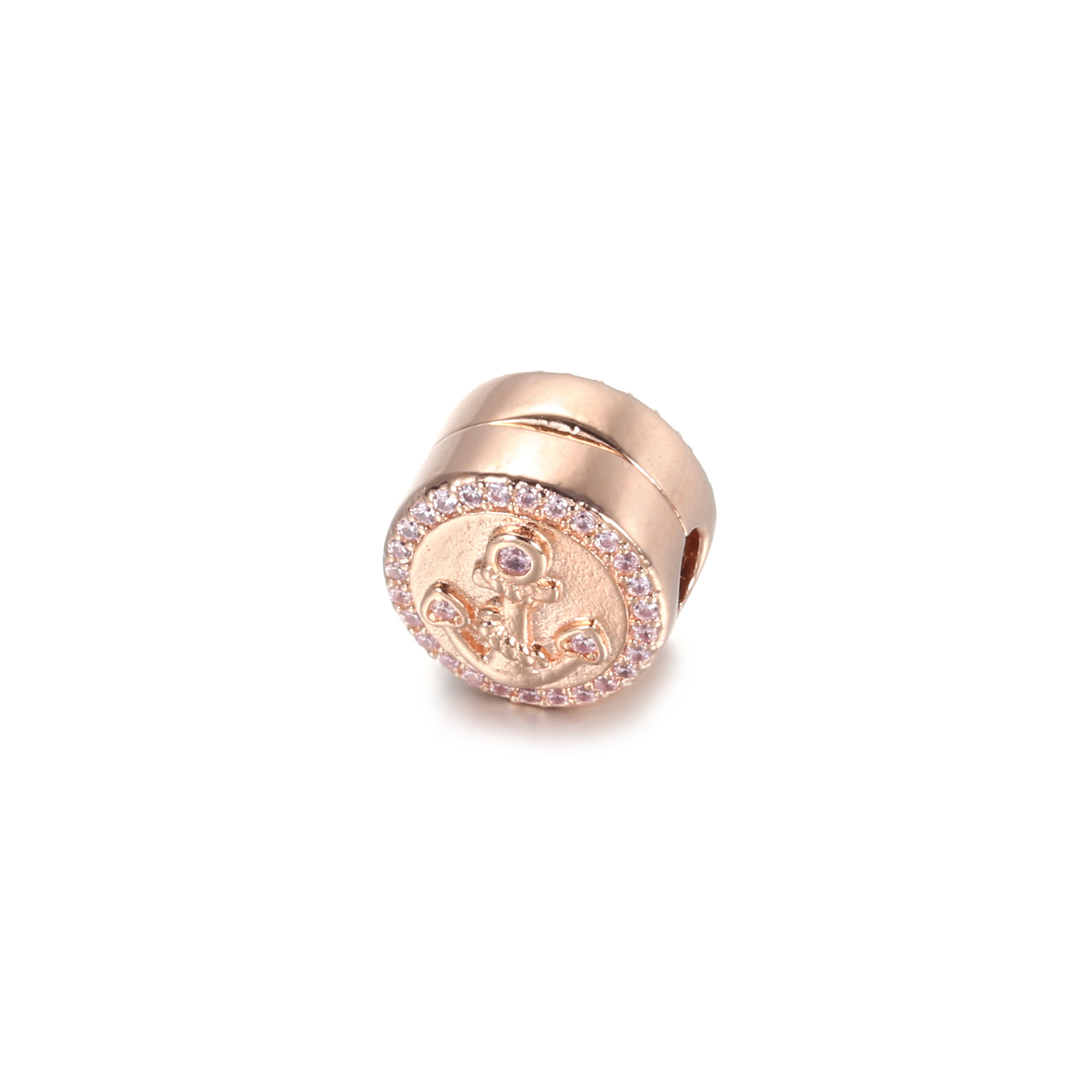 PANDORA Sprankelend roze anker Clip Bedel - 789019C01