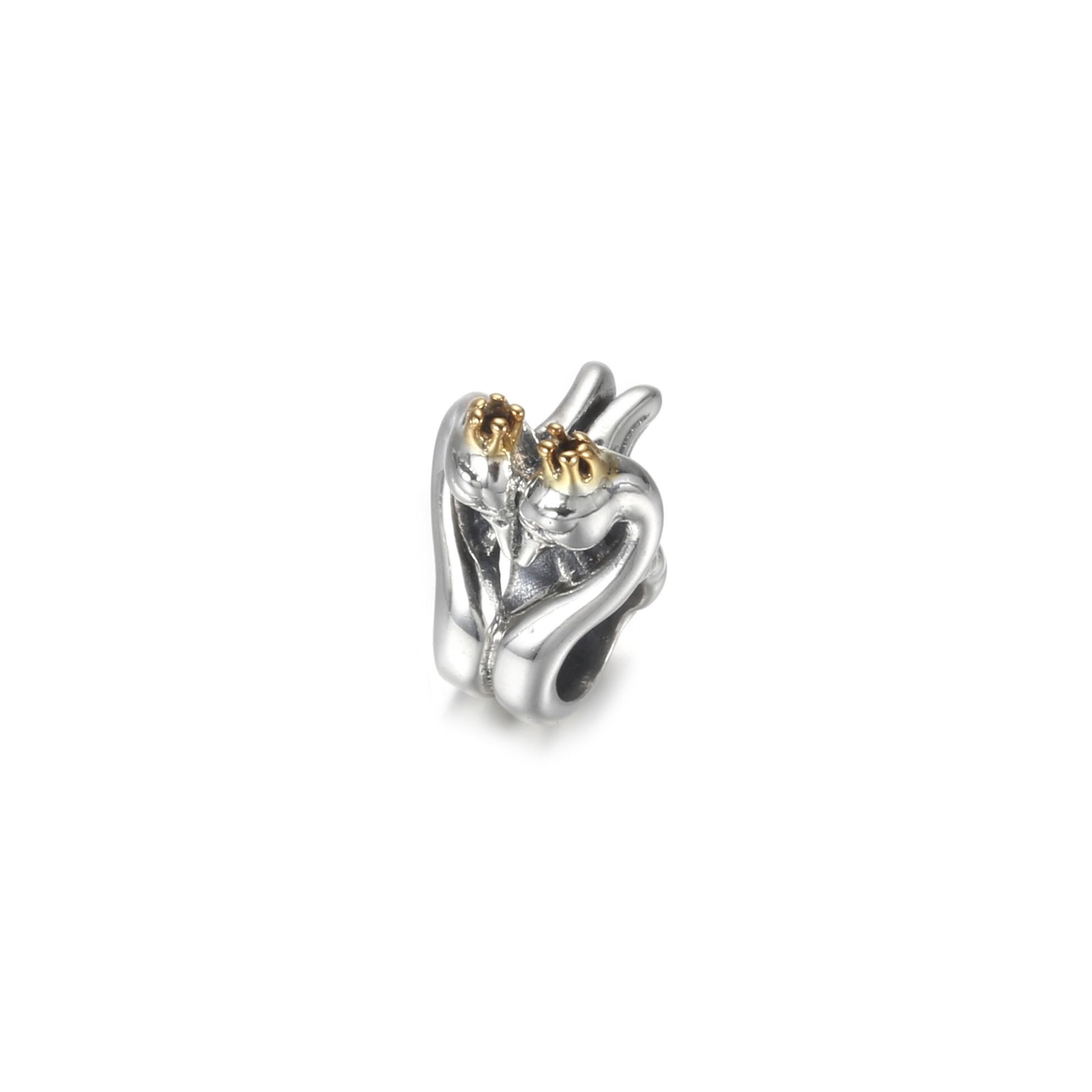 PANDORA Two-tone Swans & Heart Bedel