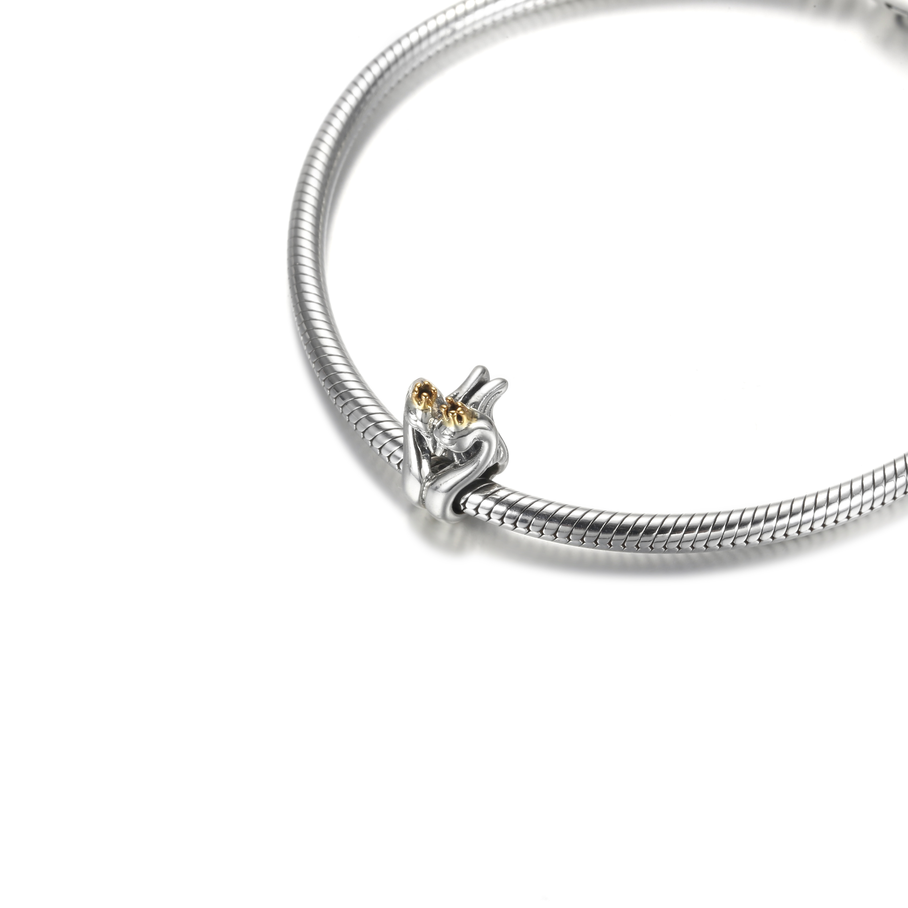 PANDORA Two-tone Swans & Heart Bedel