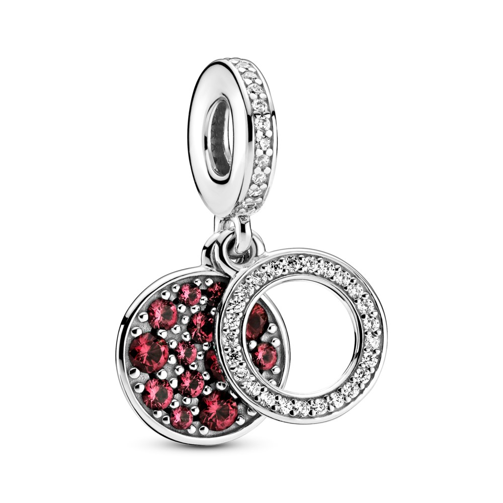 Sparkling Red Disc Double Hangende Bedel 799186c03