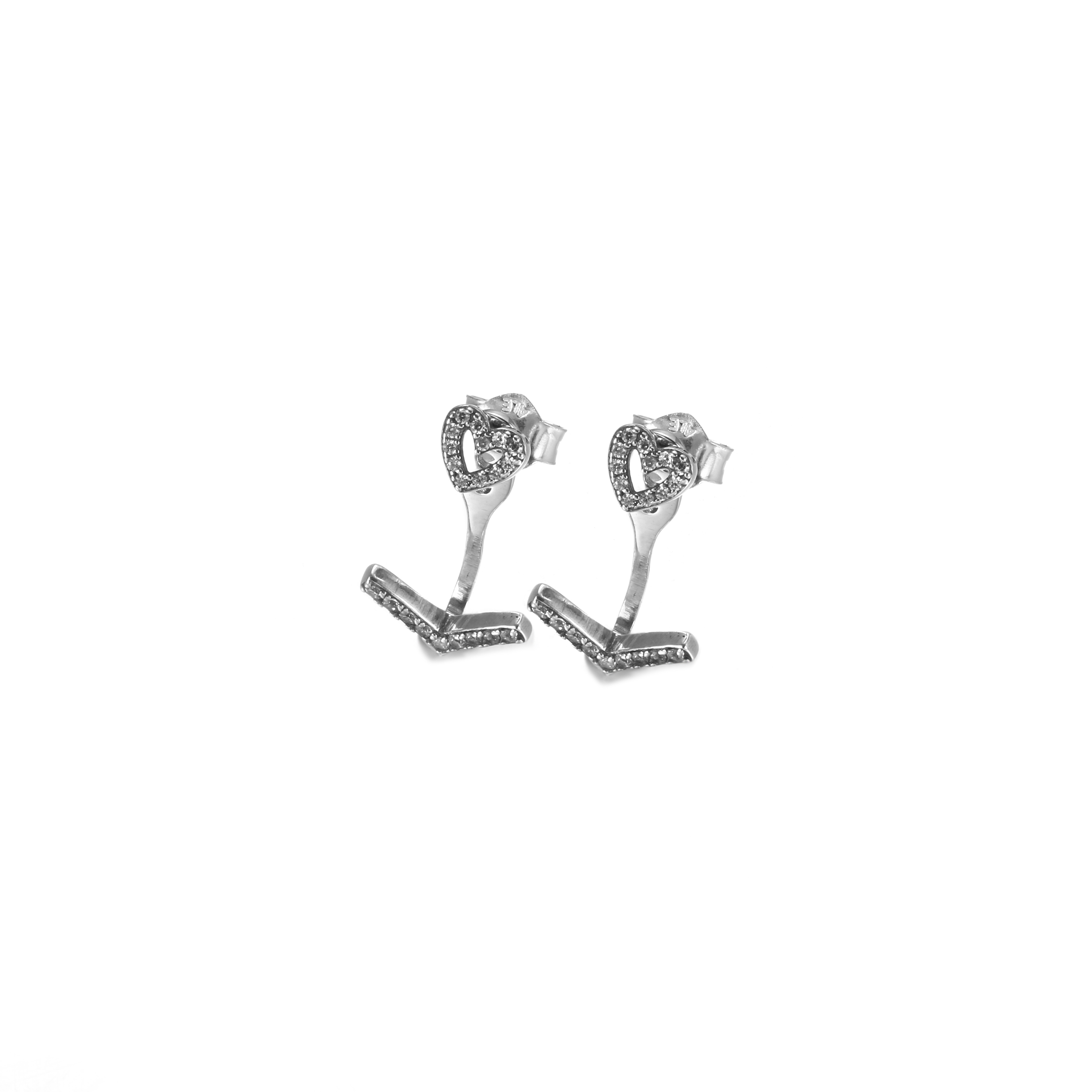 Sparkling Wishbone Heart Stud Earrings 299280c01