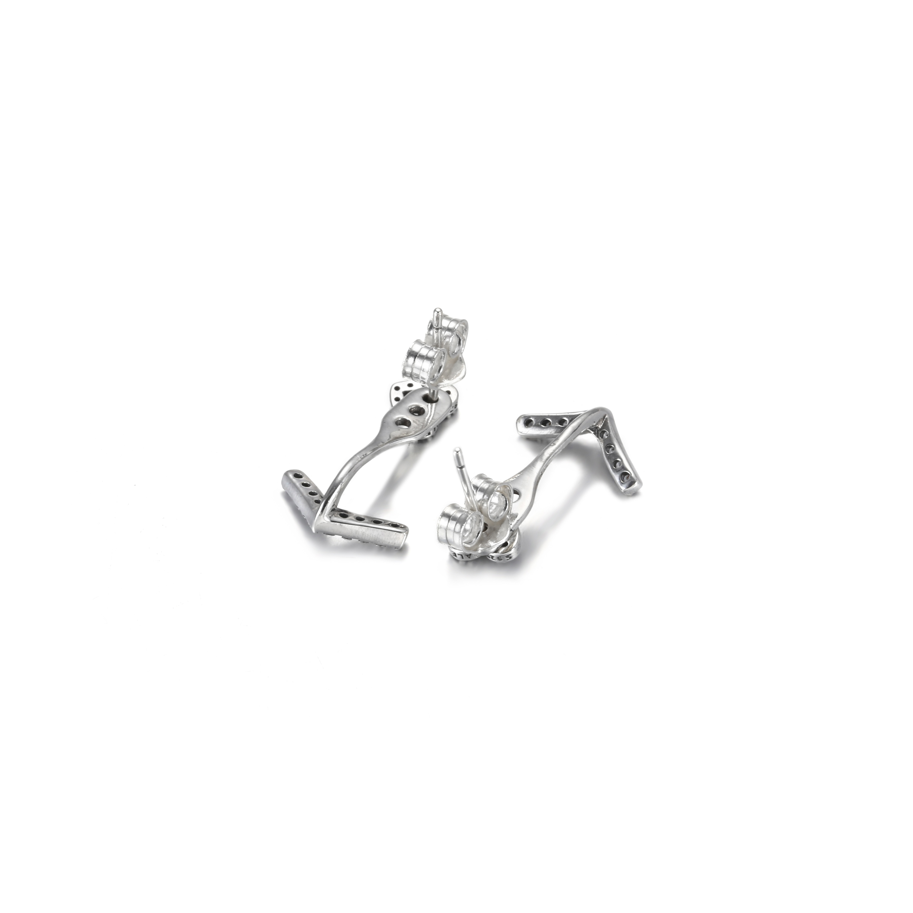 Sparkling Wishbone Heart Stud Earrings 299280c01