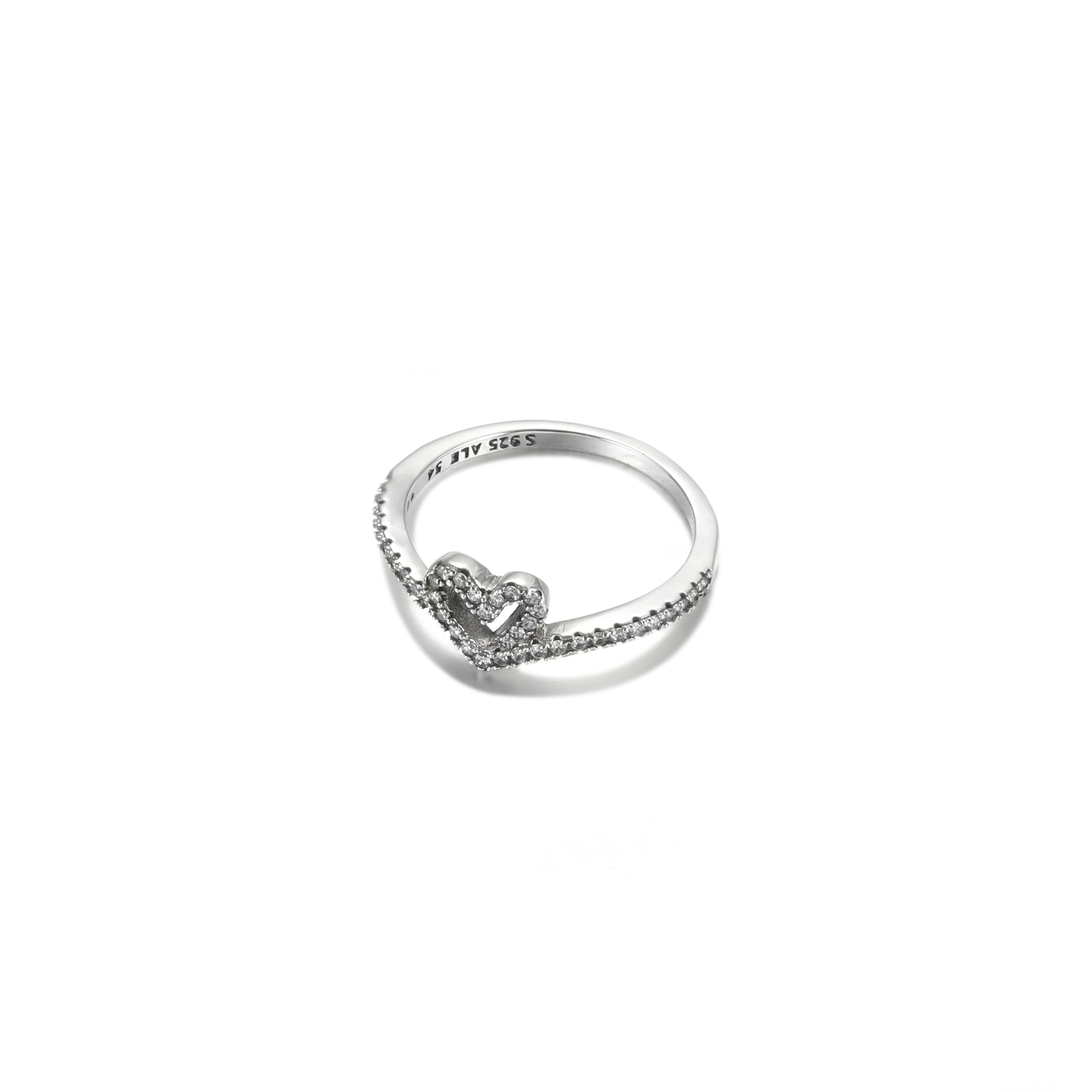 Sprankelende Wishbone Heart Ring 199302c01