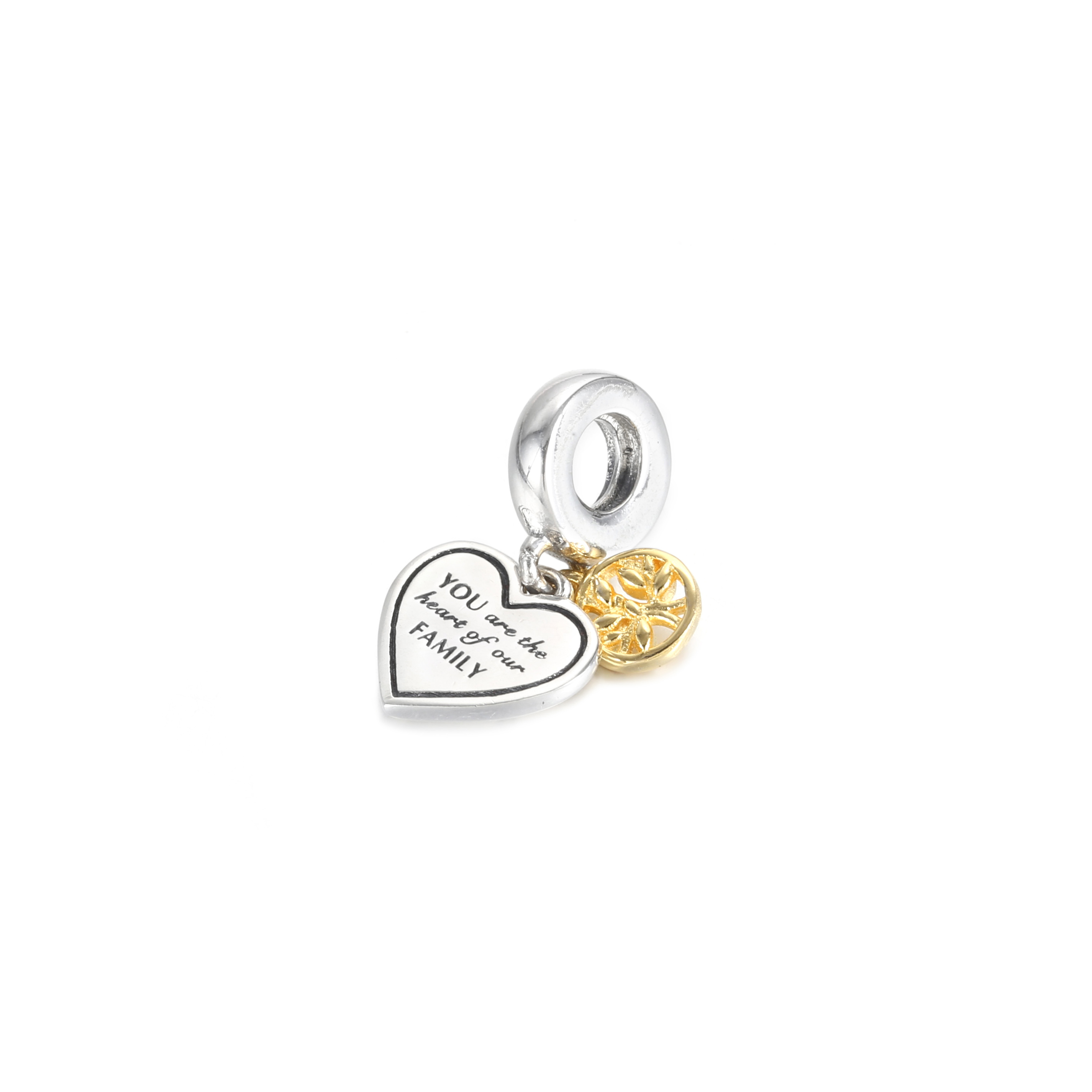 PANDORA Two-tone Family Tree & Heart Hangende Bedel - 799366C00