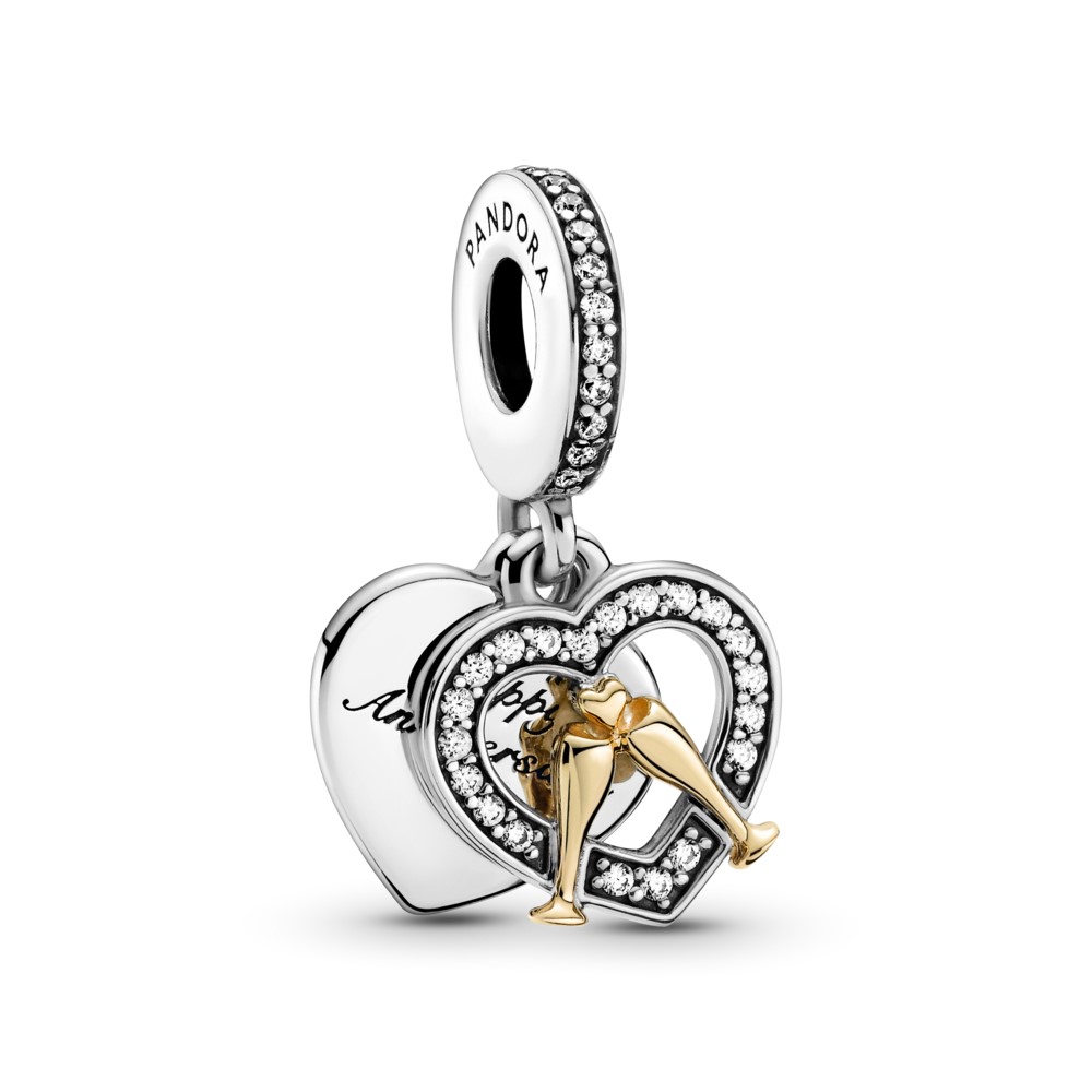 PANDORA Two-tone Happy Anniversary Hangende Bedel - 799322C01