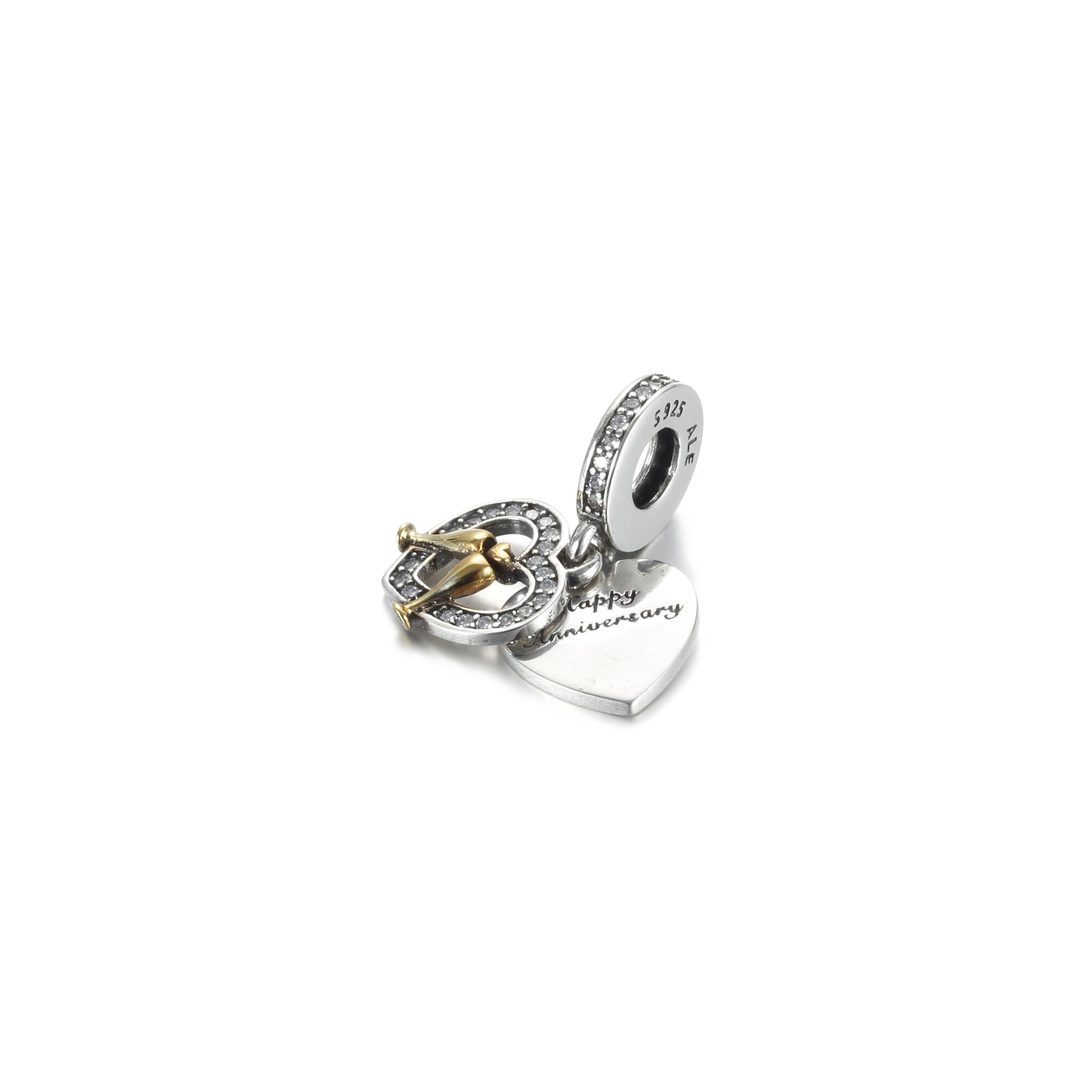 PANDORA Two-tone Happy Anniversary Hangende Bedel - 799322C01