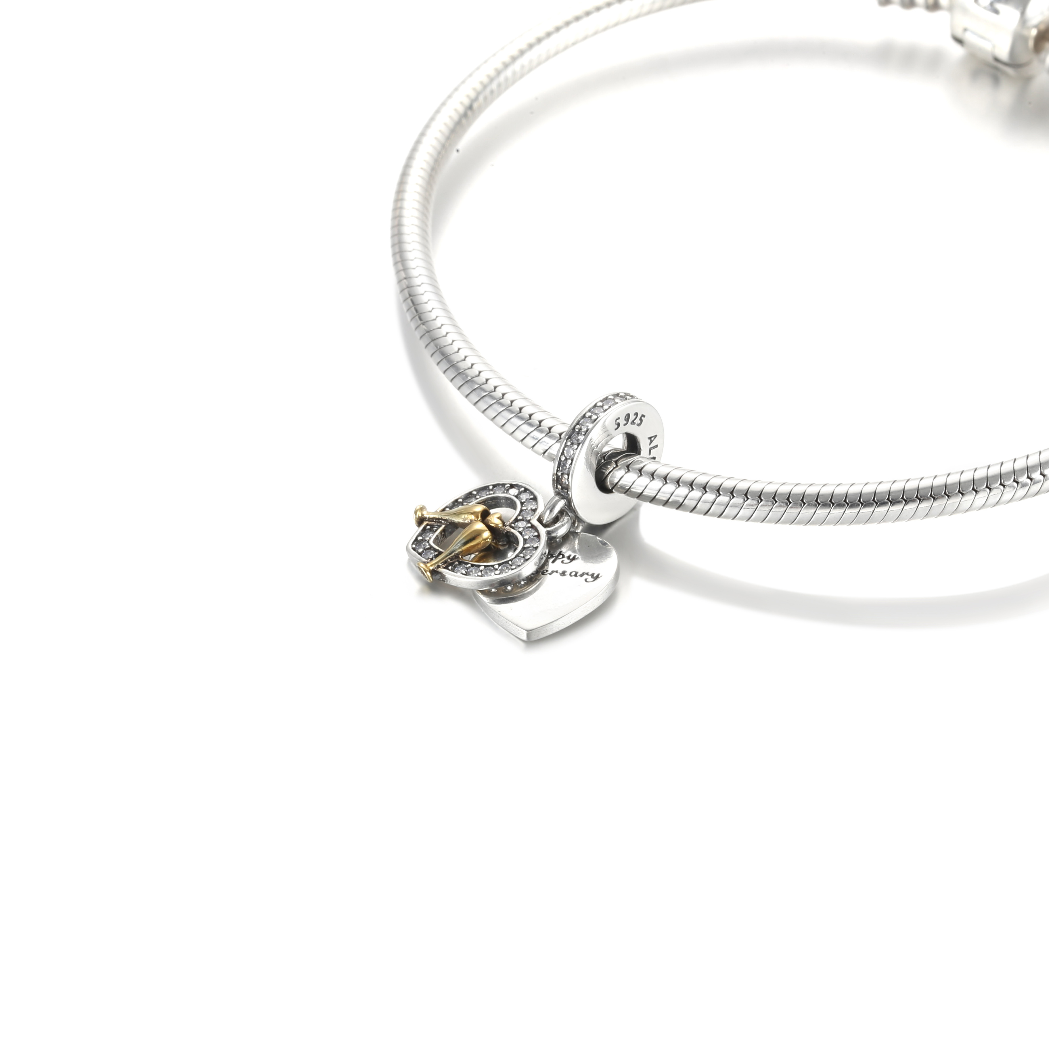 PANDORA Two-tone Happy Anniversary Hangende Bedel - 799322C01