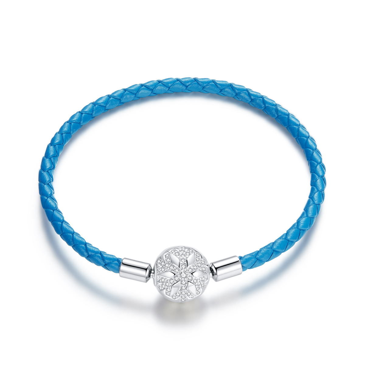 Pandora Style Lether Sneeuwvlok Leren armband - SCB196