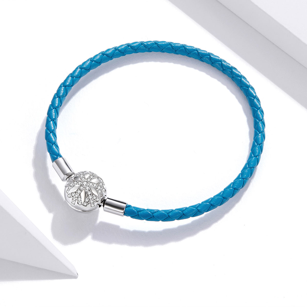 Pandora Style Lether Sneeuwvlok Leren armband - SCB196