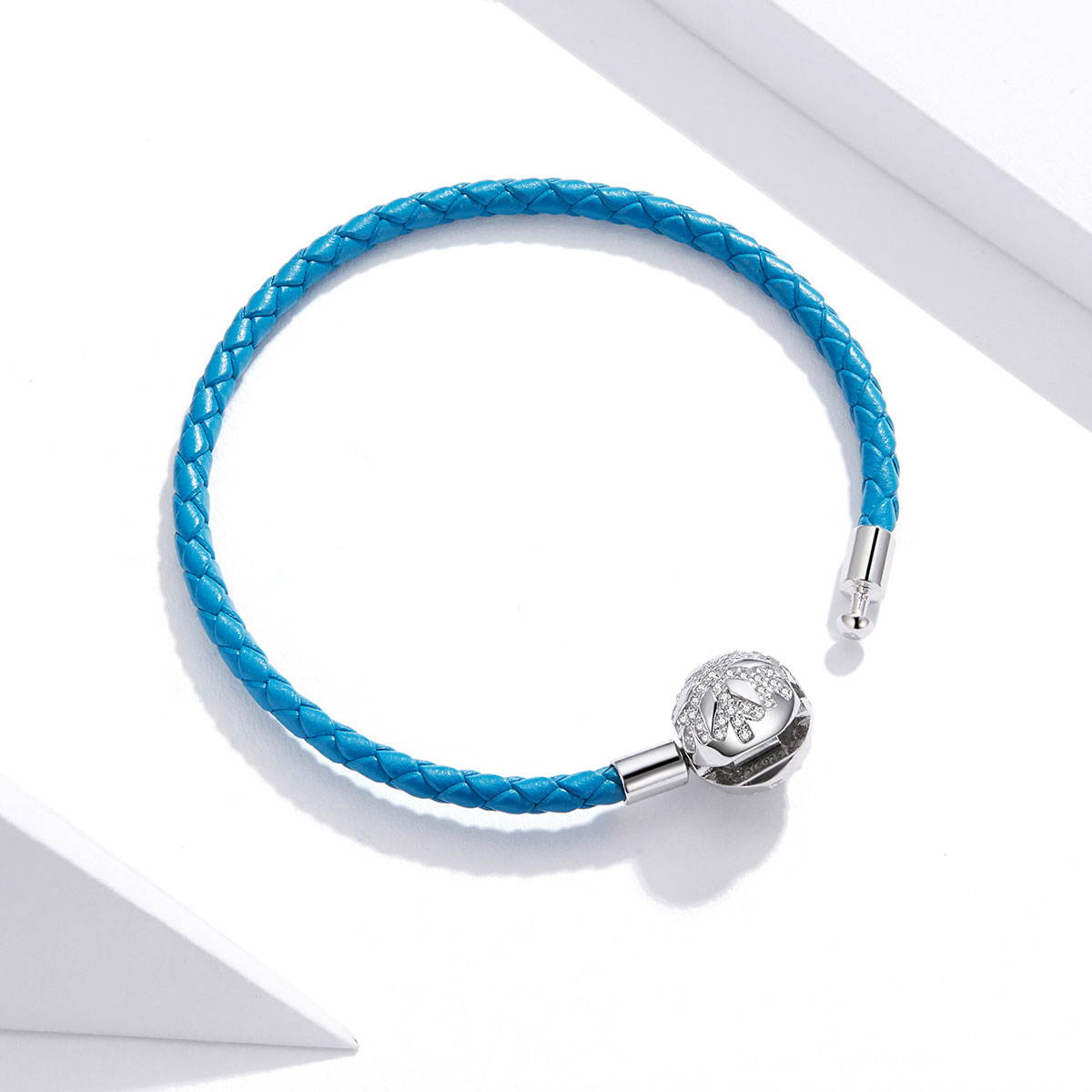 Pandora Style Lether Sneeuwvlok Leren armband - SCB196