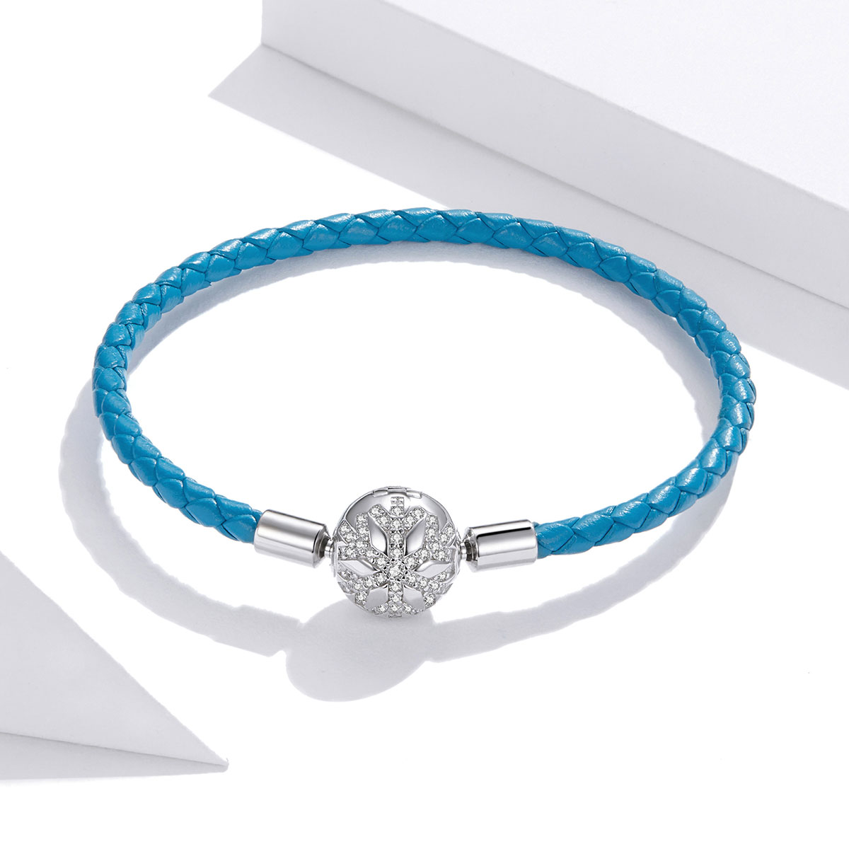 Pandora Style Lether Sneeuwvlok Leren armband - SCB196