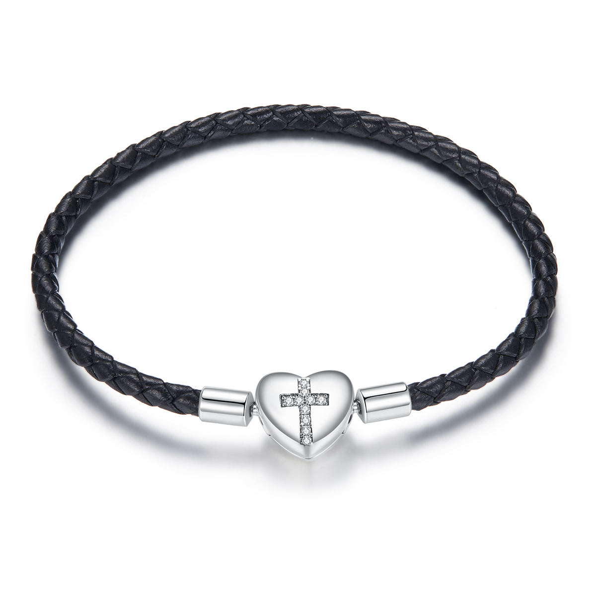 Pandora Style Modern kruisleer Leren armband - SCB205